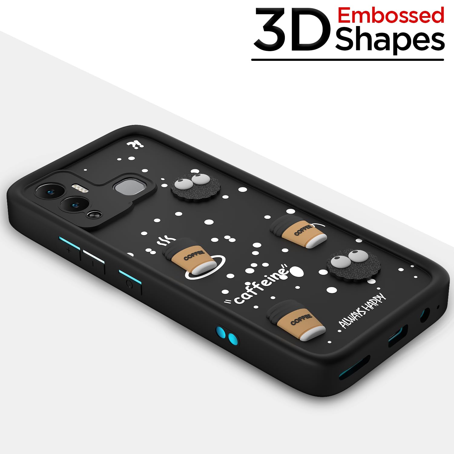Pikkme black Silicone mobile back cover for Infinix Hot 12 Play/3D – photo 3