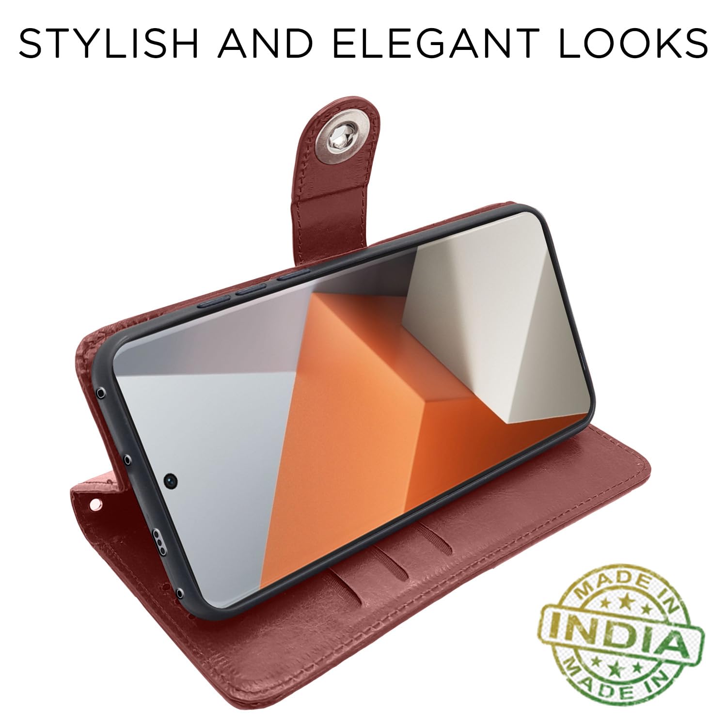Pikkme Redmi Note 13 Pro Plus 5G brown flip cover – photo 5