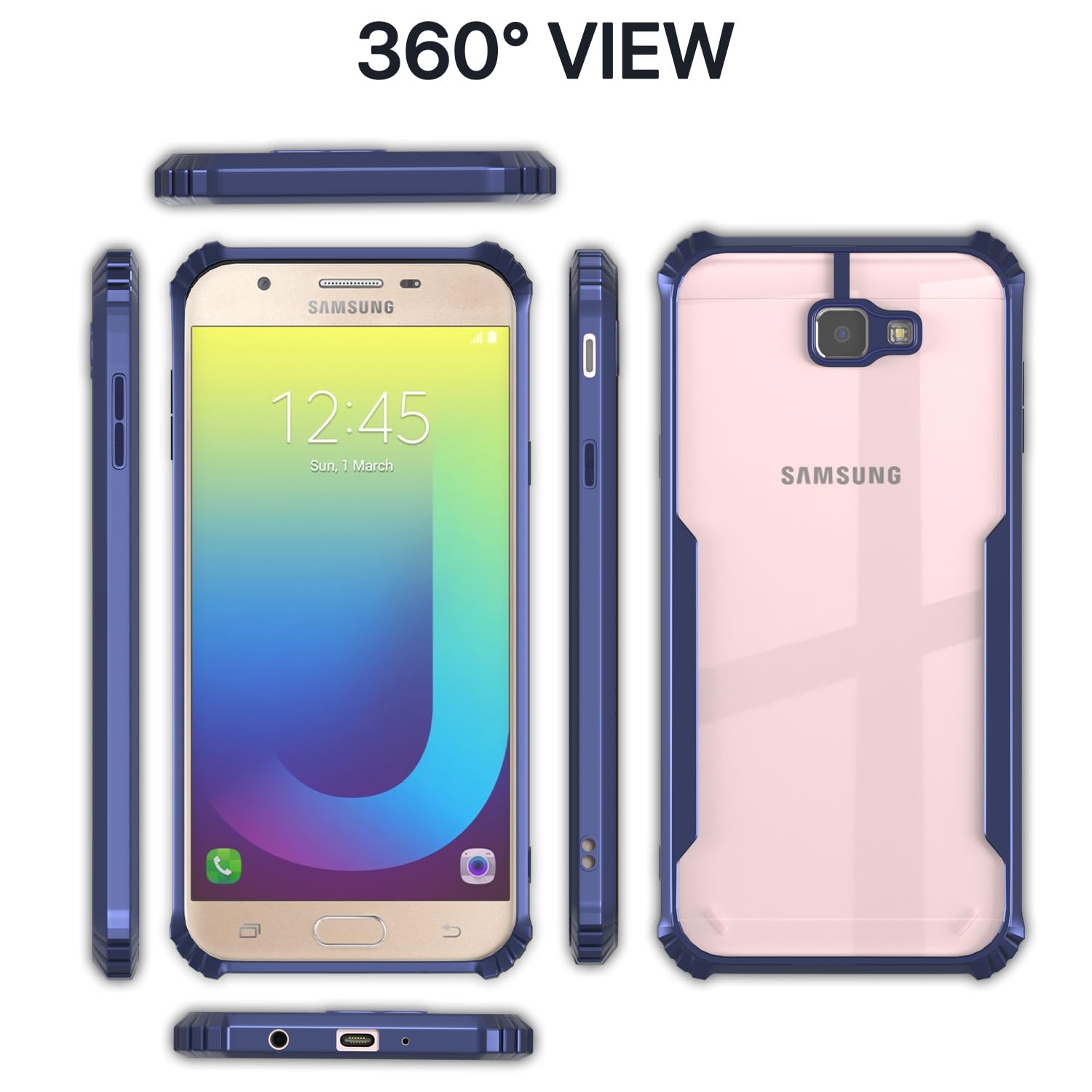 Samsung J7 Prime mobile back cover in blue by Pikkme – photo 3