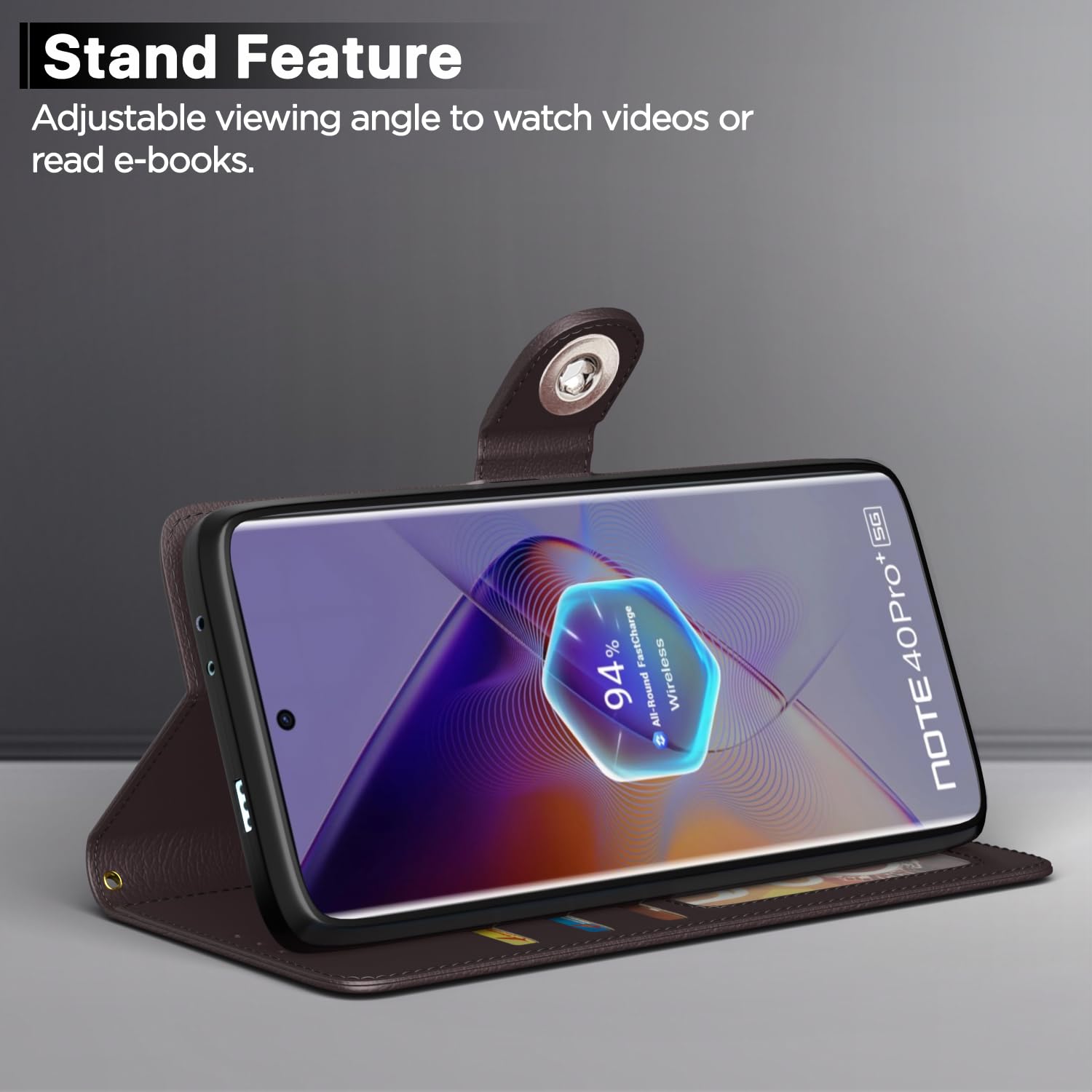 Pikkme Infinix Note 40 Pro Plus 5G coffee flip case – photo 3