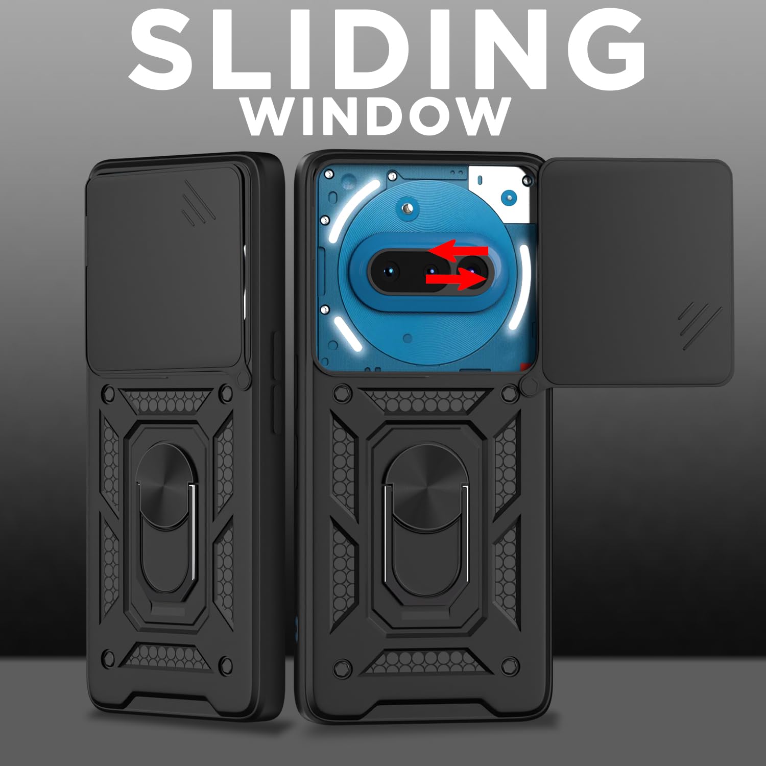 Pikkme Nothing Phone 3a 5G D10 Tough Armor Back Cover (Black)