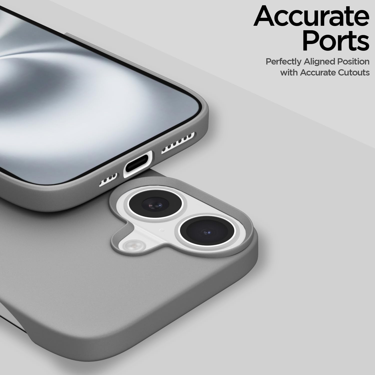 Pikkme iPhone 16 Plus SideCut Back Cover (Grey)