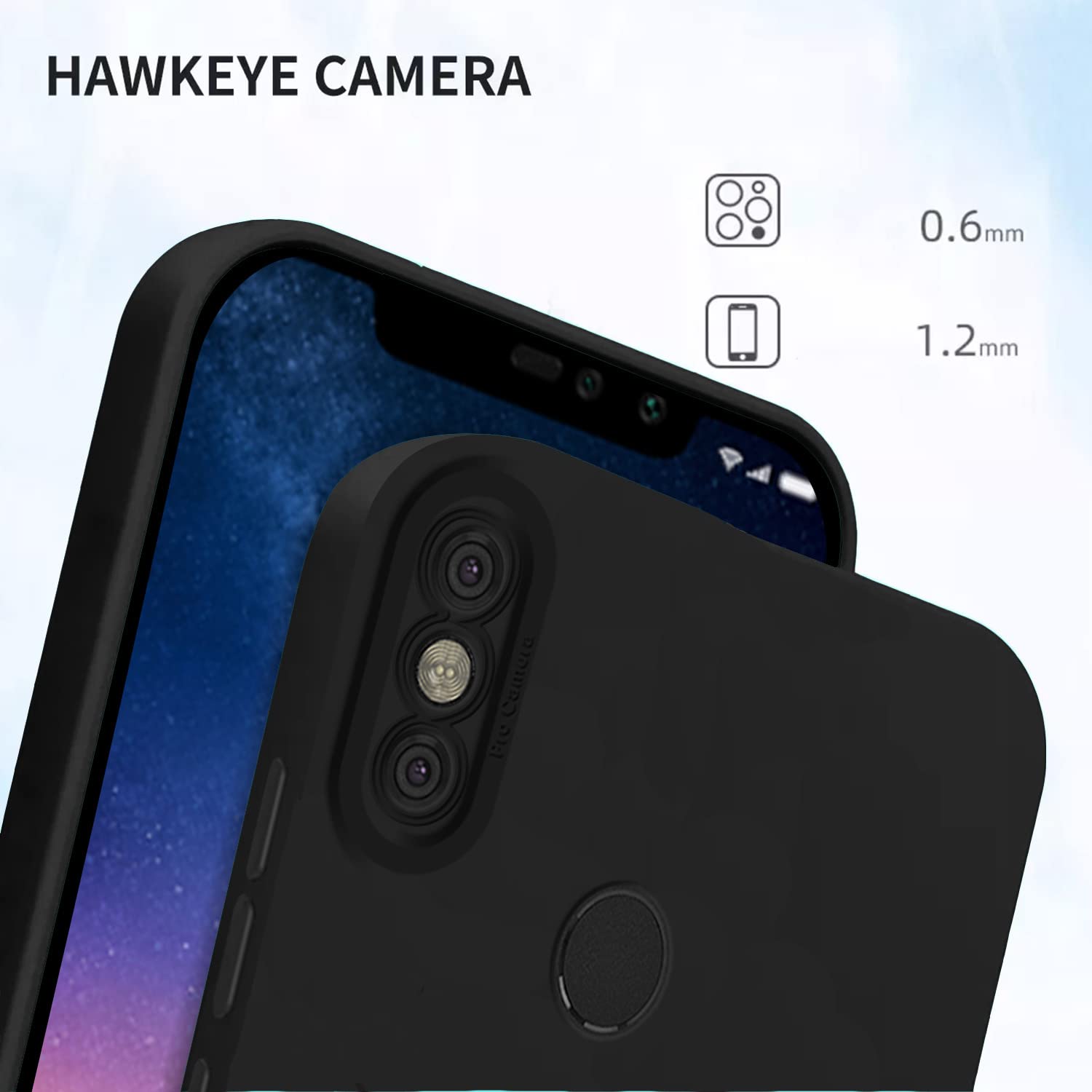 Pikkme Mi Redmi Note 6 Pro Liquid Silicone Back Cover | Black