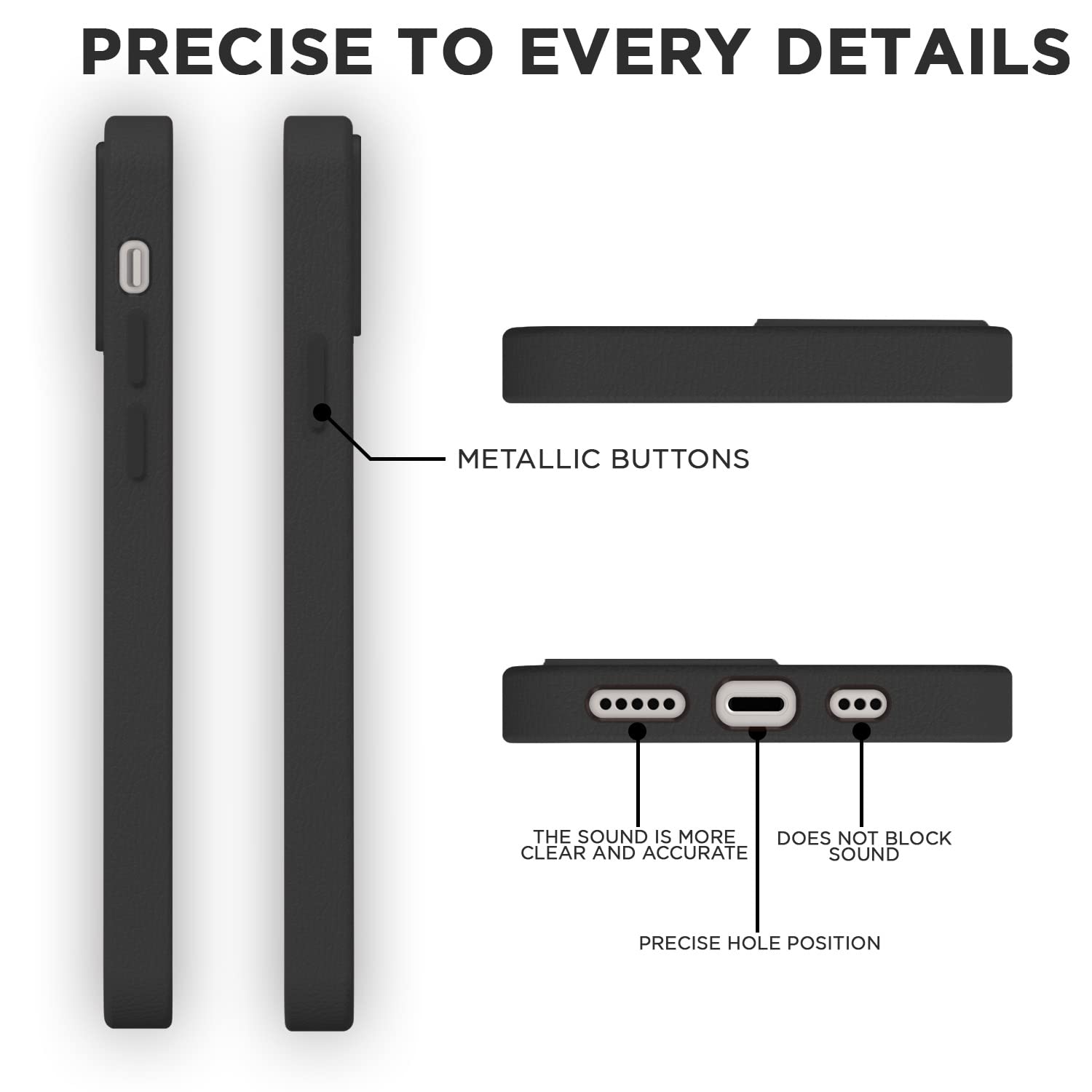 Pikkme black Leather mobile back cover for iPhone 14 – photo 6