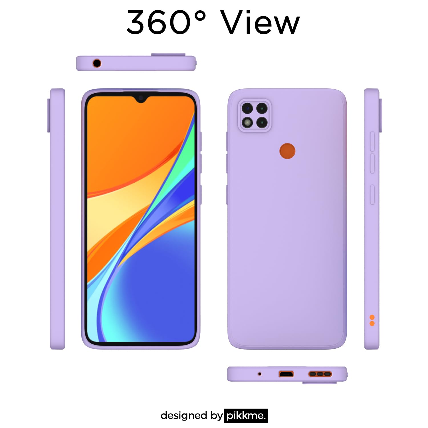 Pikkme Mi Redmi 10A / Redmi 9 / Redmi 9C / 9 Activ/Poco C31 Liquid Silicone Back Cover | Purple