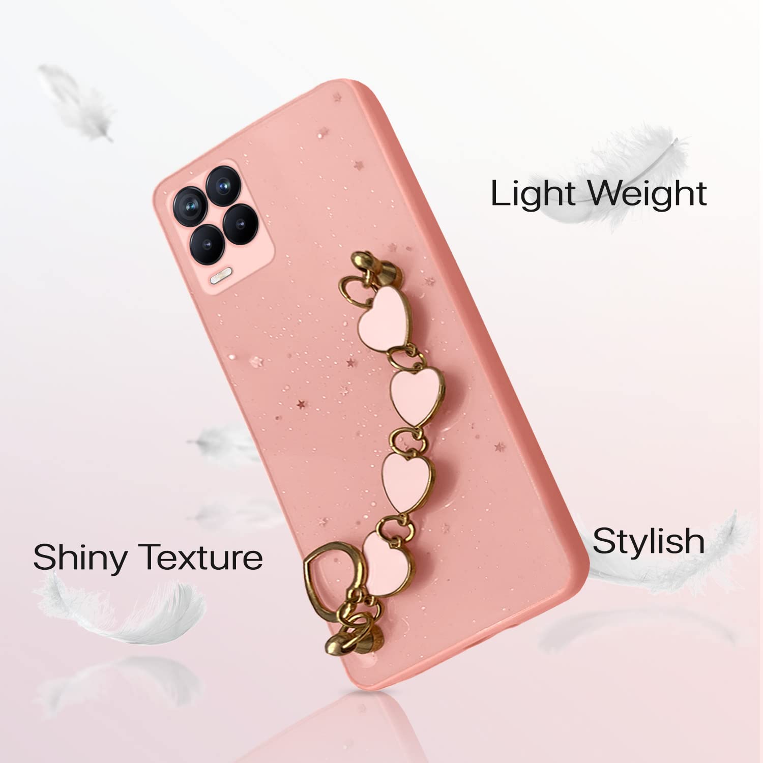 Pikkme Realme 8 4G / Realme 8 Pro Chain Back Cover (Pink)