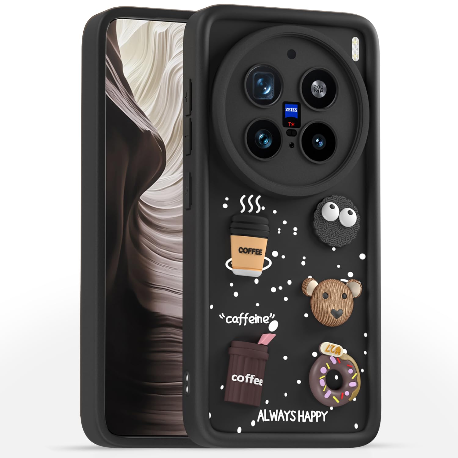 Pikkme Vivo X200 Pro 5G/3D Silicone black mobile cover