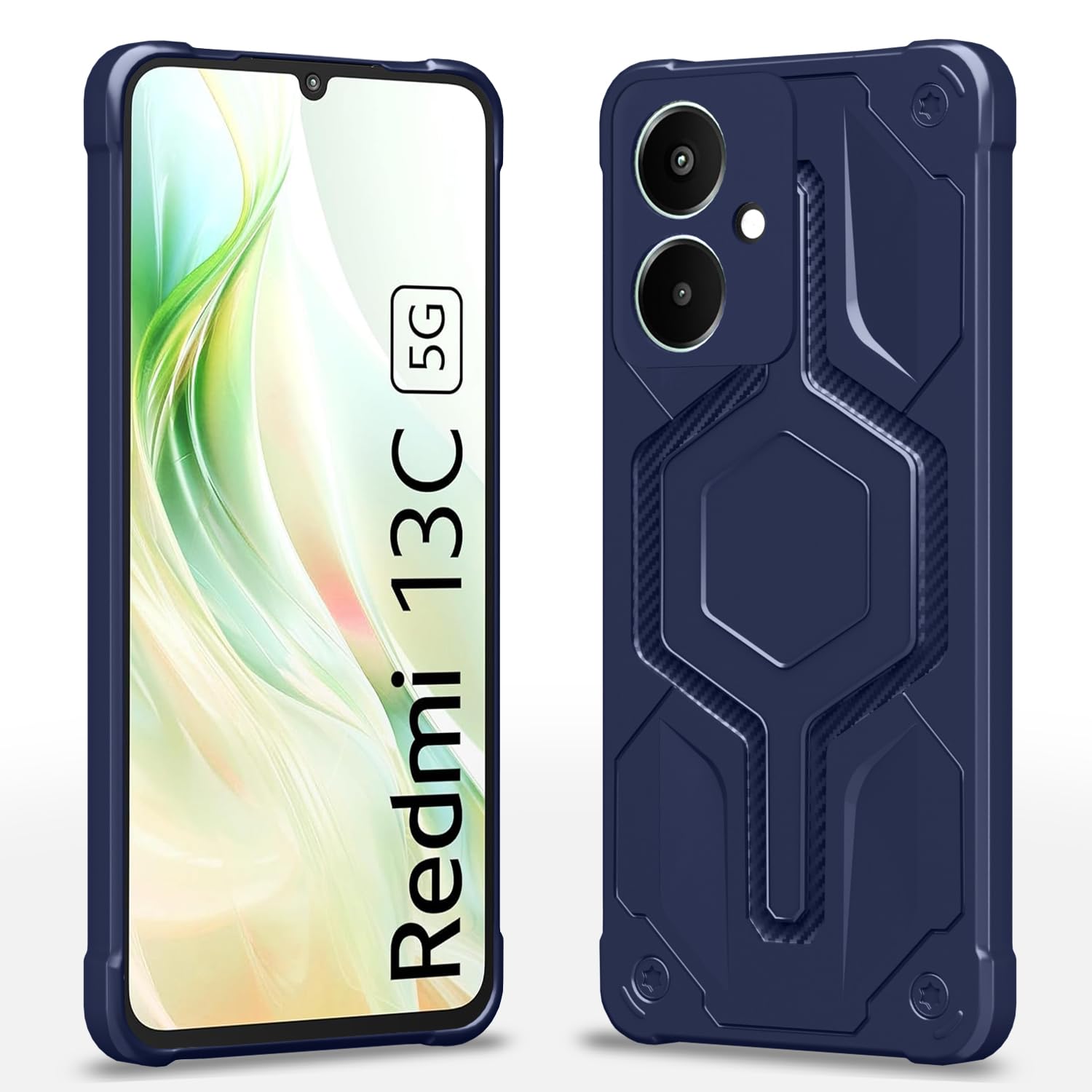 Pikkme blue Hybrid back cover for Redmi 13C 5G