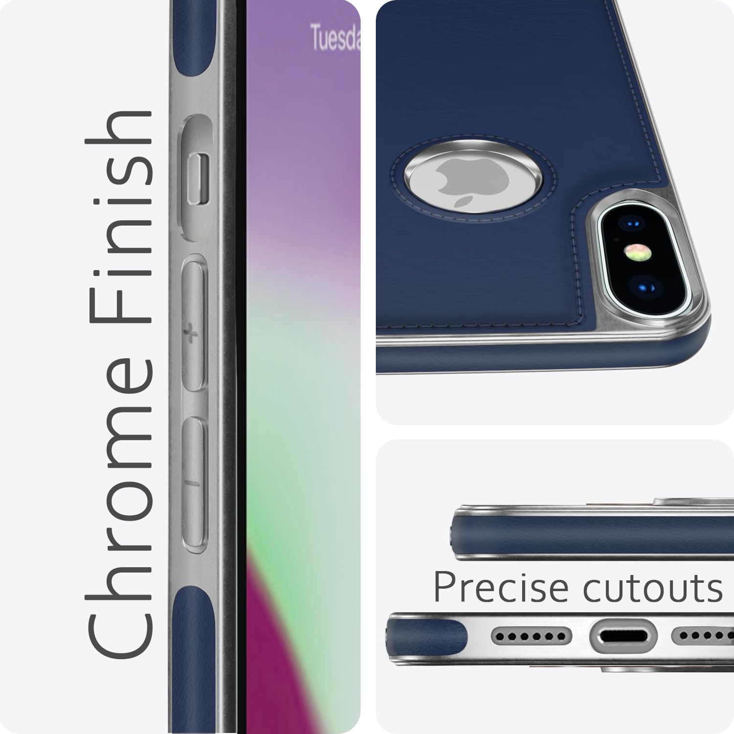 Pikkme chrome blue Leatherback back cover for iPhone XS Max – photo 6