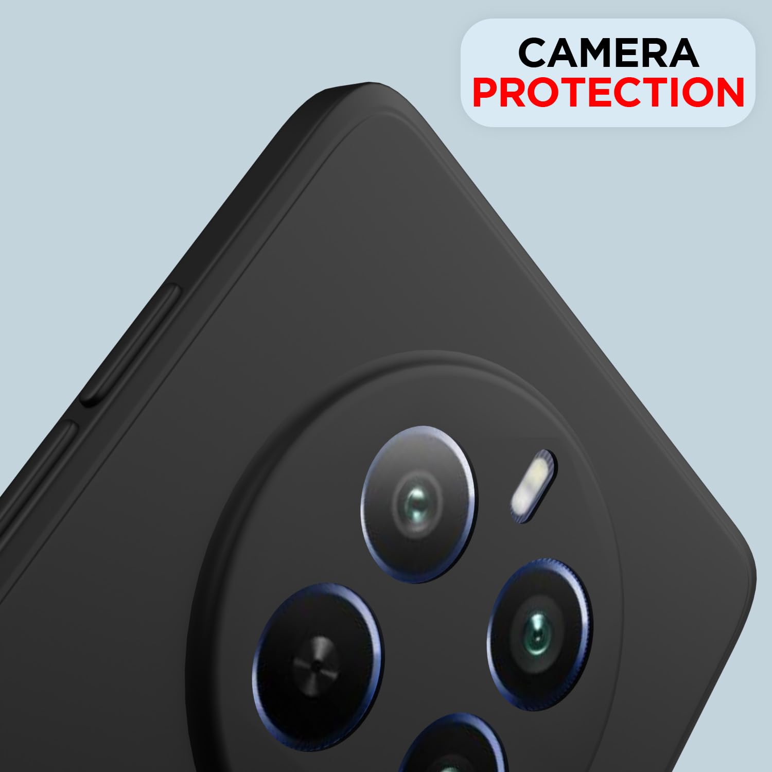 Pikkme Realme 12 Pro 5G Liquid Silicone Back Cover (Black)