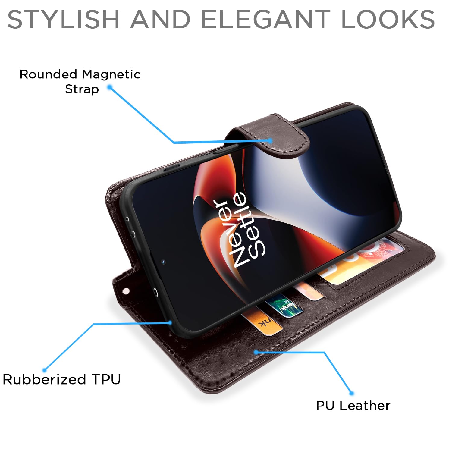 Pikkme OnePlus 11R 5G Vintage Flip Cover (Coffee)