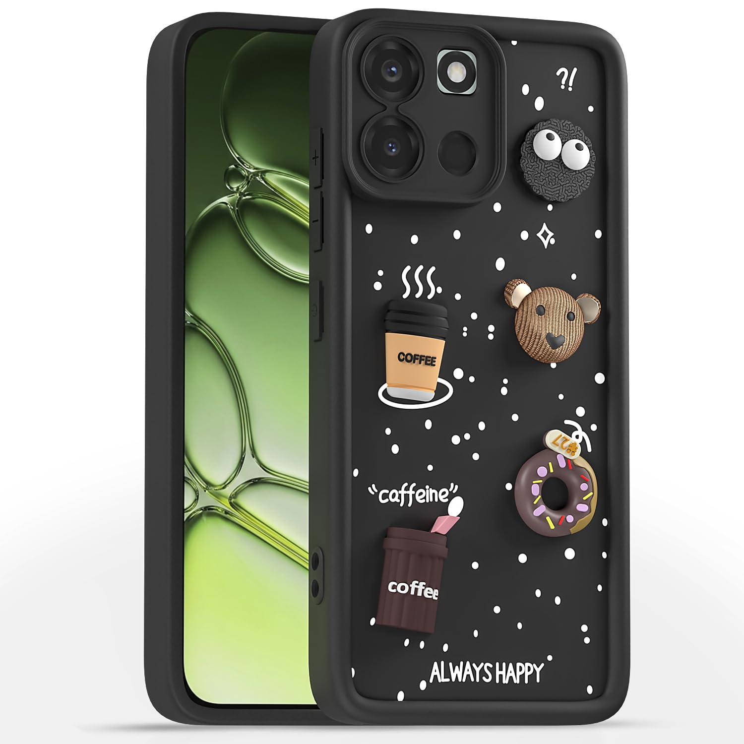 Pikkme black mobile cover for OnePlus Nord 6 5G/3D