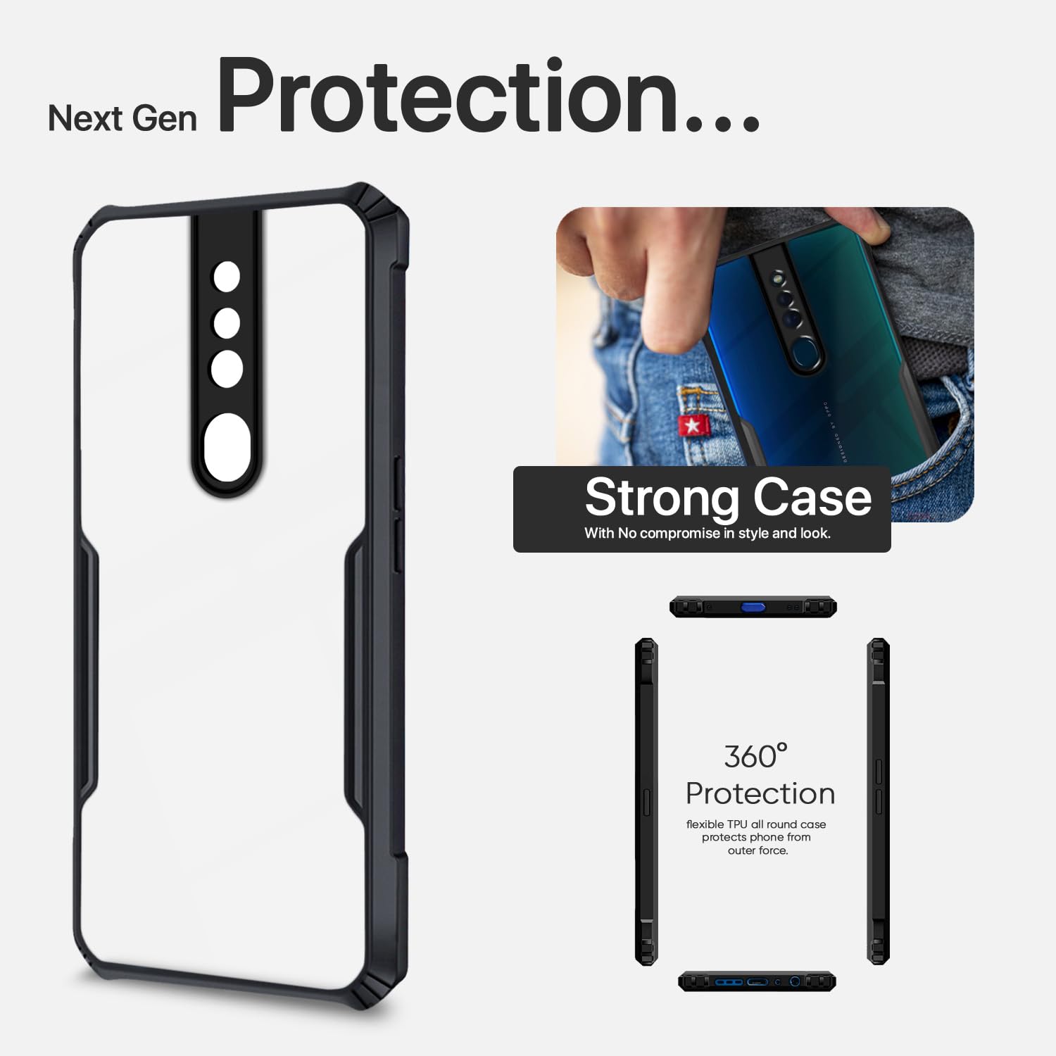 Pikkme Oppo F11 Pro Eagle Back Cover (Black)