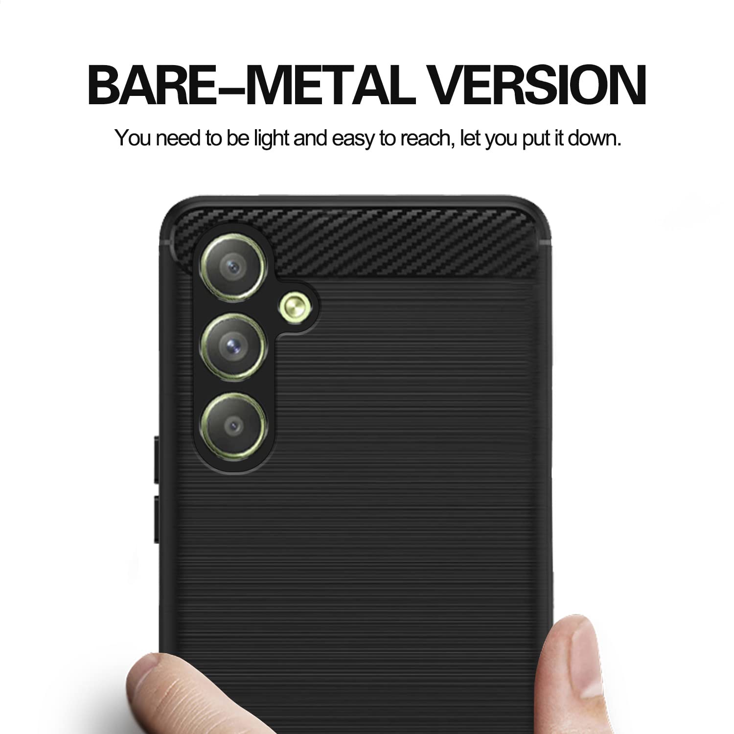 Pikkme Samsung Galaxy M14 5G Hybrid Carbon Fiber Back Cover | Black