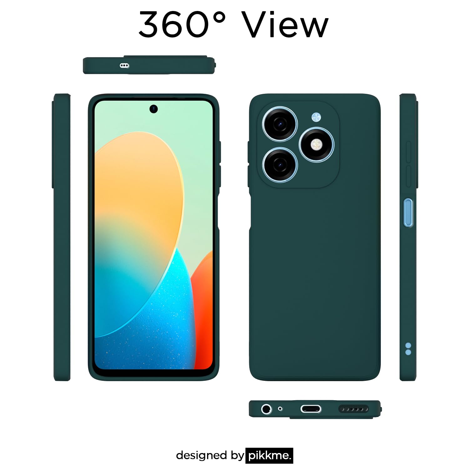 Pikkme TECNO Spark Go 2024 Liquid Silicone Back Cover (Green)