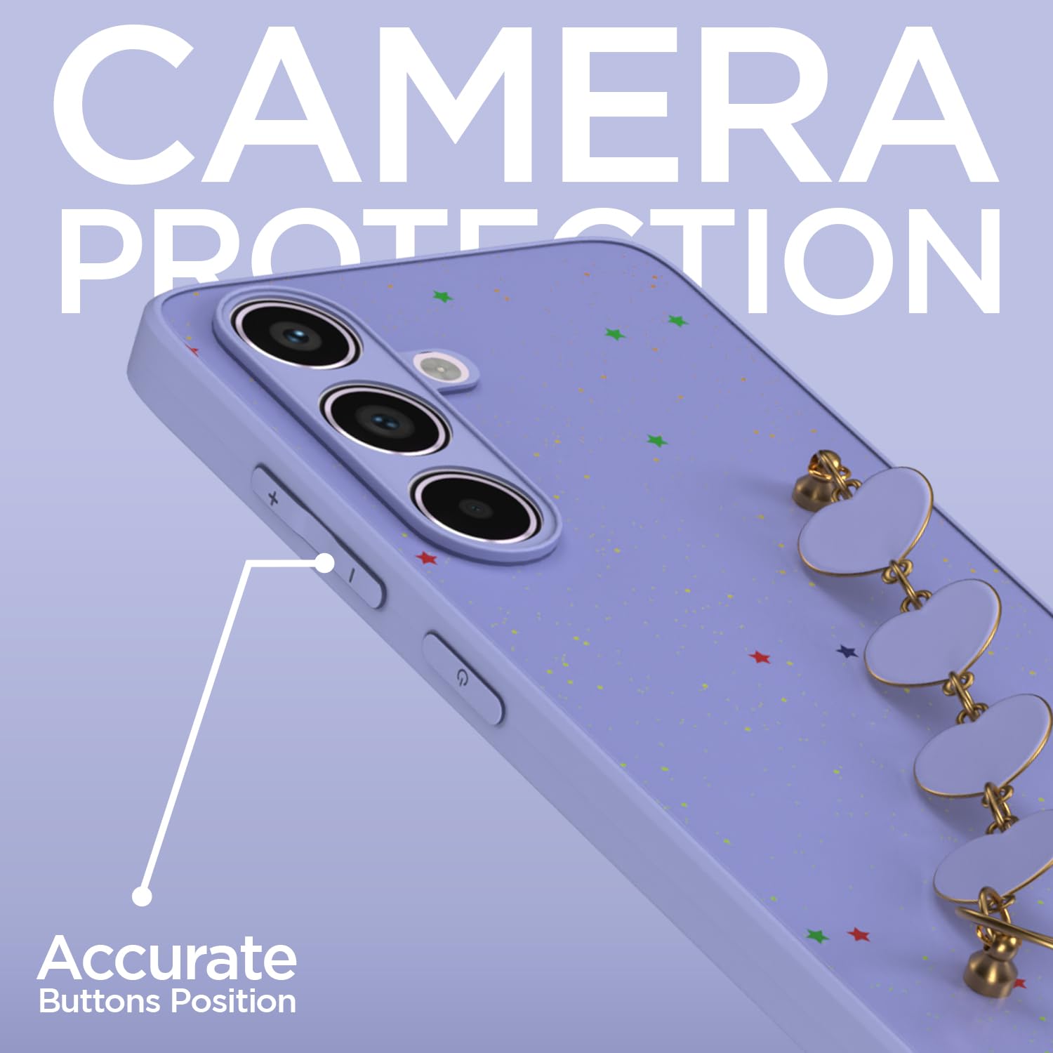 Pikkme Samsung Galaxy A55 5G Chain Back Cover (Purple)