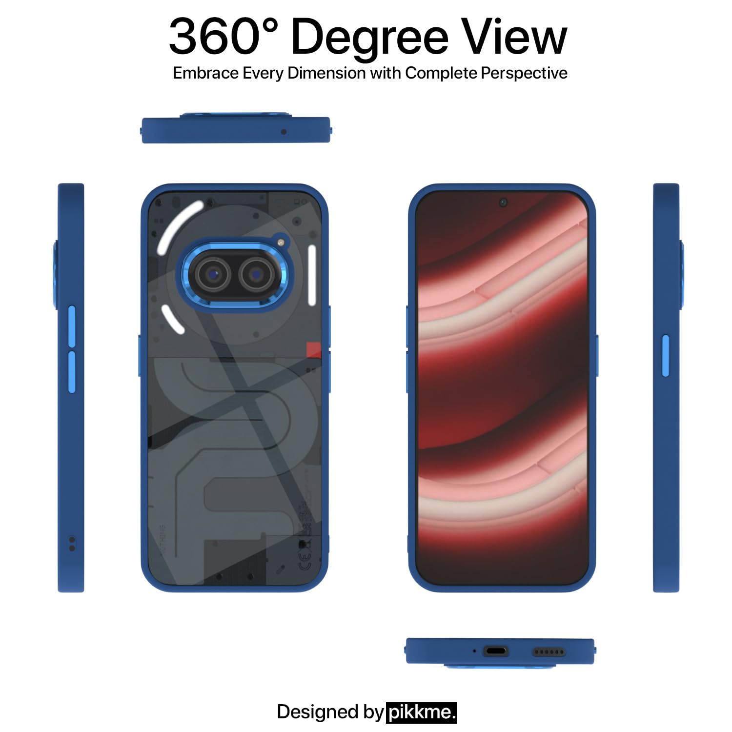 Pikkme Nothing Phone 2A / Nothing Phone 2A Plus Chrome Metal Ring Back Cover (Indigo)