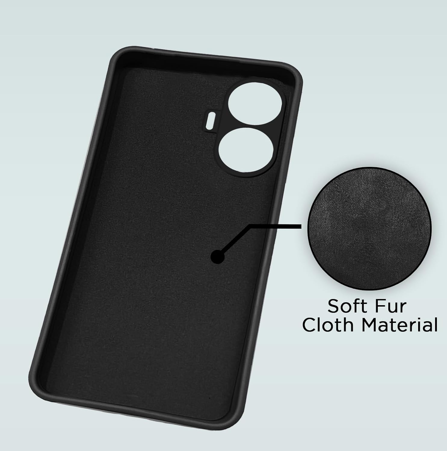Pikkme Realme C55 / Narzo N55 Liquid Silicone Back Cover | Black