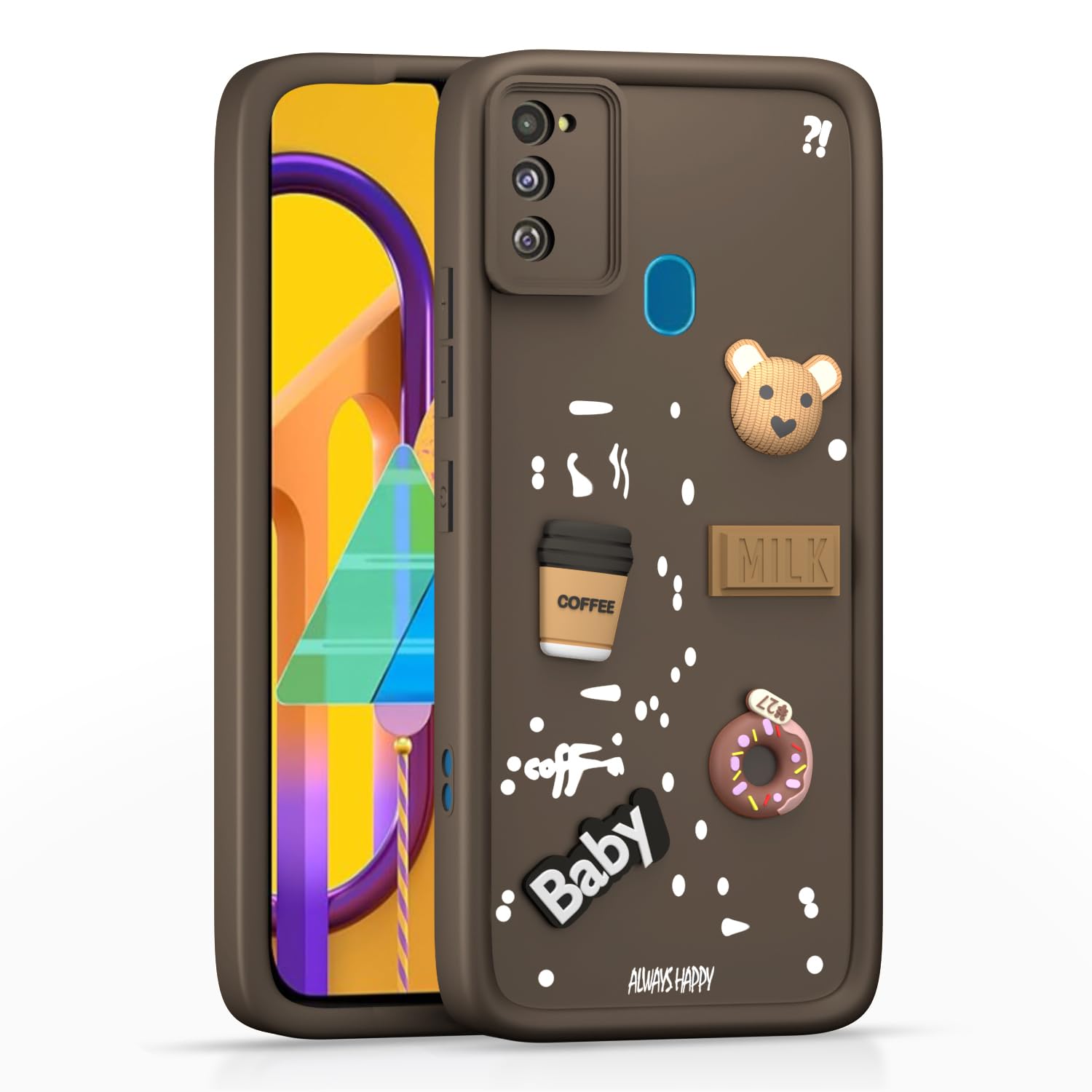Pikkme Samsung M21/M30s/M21 2021 Silicone brown mobile back cover