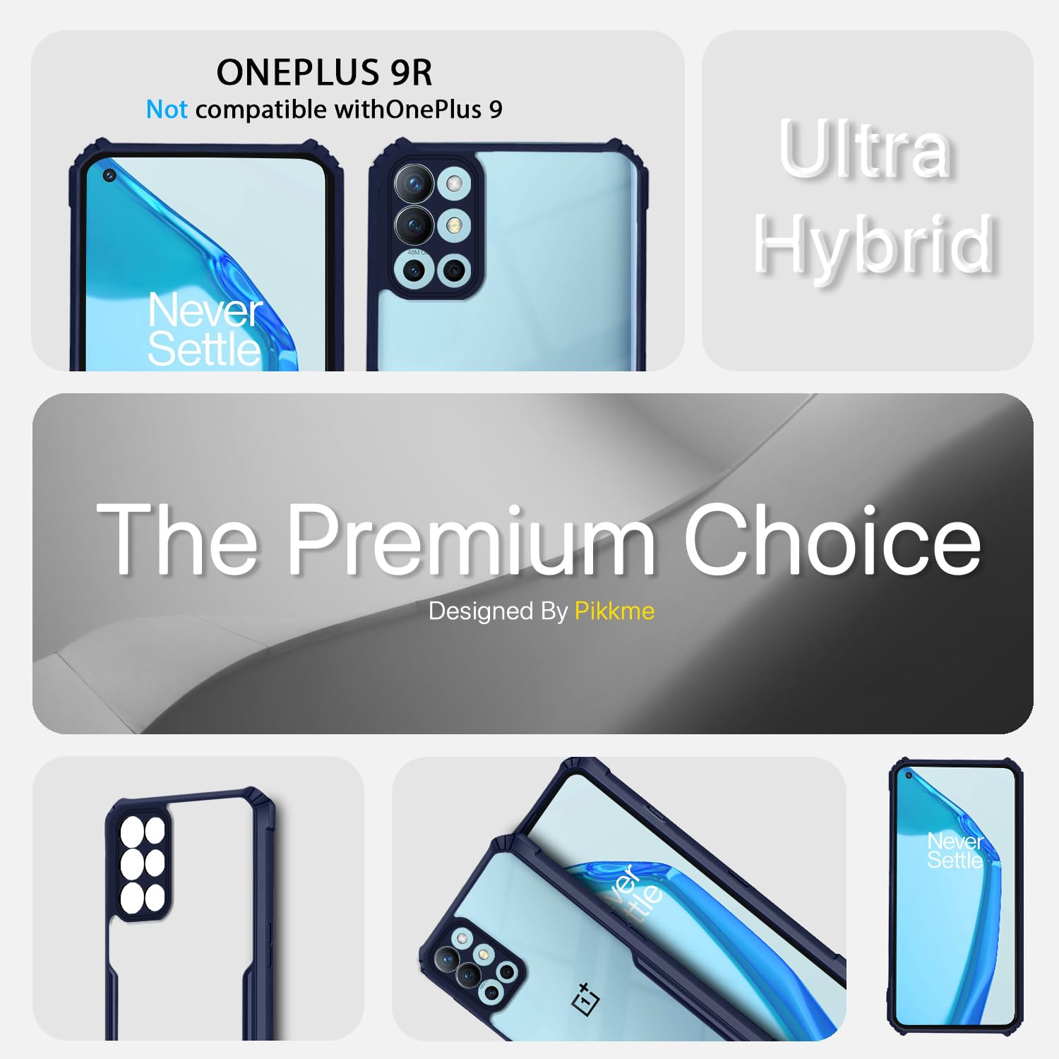 Pikkme OnePlus 9R Eagle Back Cover (Blue)
