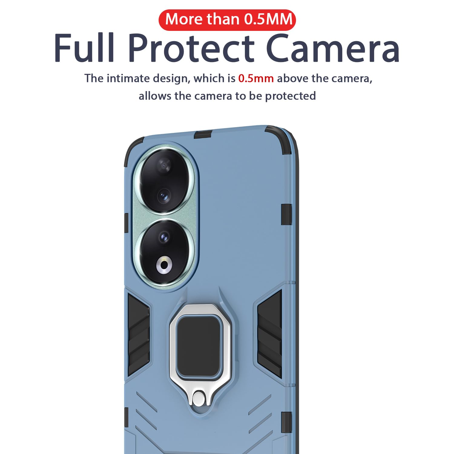 Pikkme Honor 90 5G D5 Tough Armor Back Cover | Blue