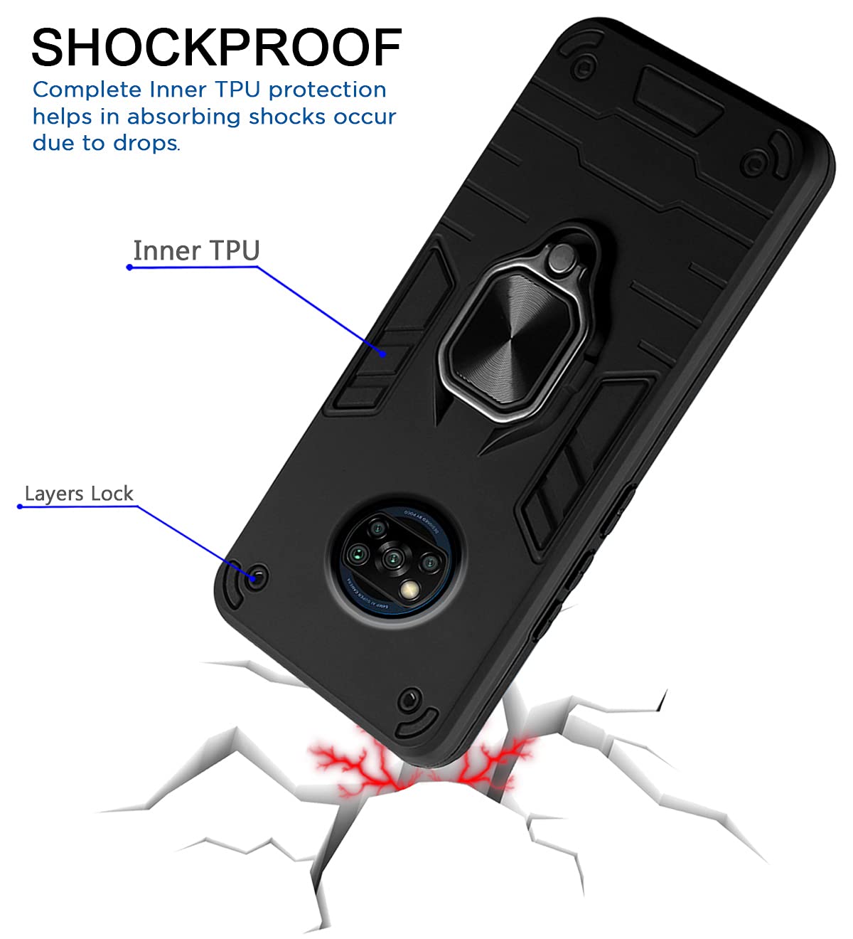 Pikkme black Tough Armor mobile cover for Poco X3/X3 Pro – photo 4