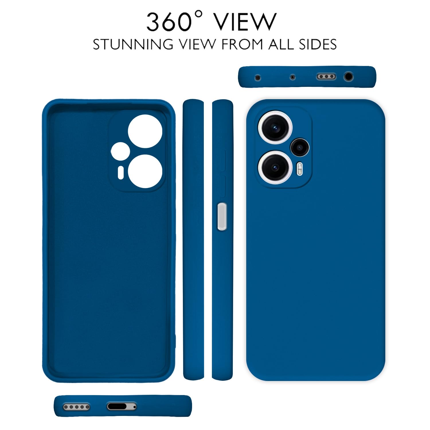 Pikkme Poco F5 5G Liquid Silicone Back Cover | Blue