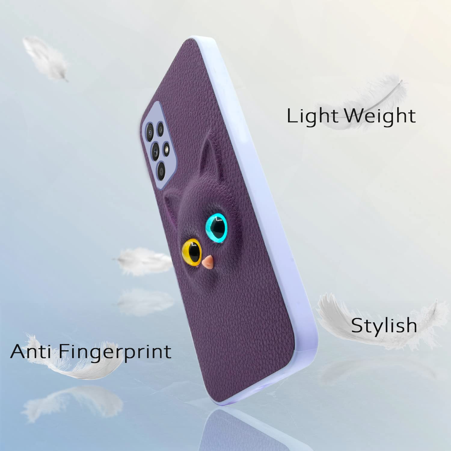 Pikkme Samsung Galaxy M32 5g Kitty Back Cover (Purple)