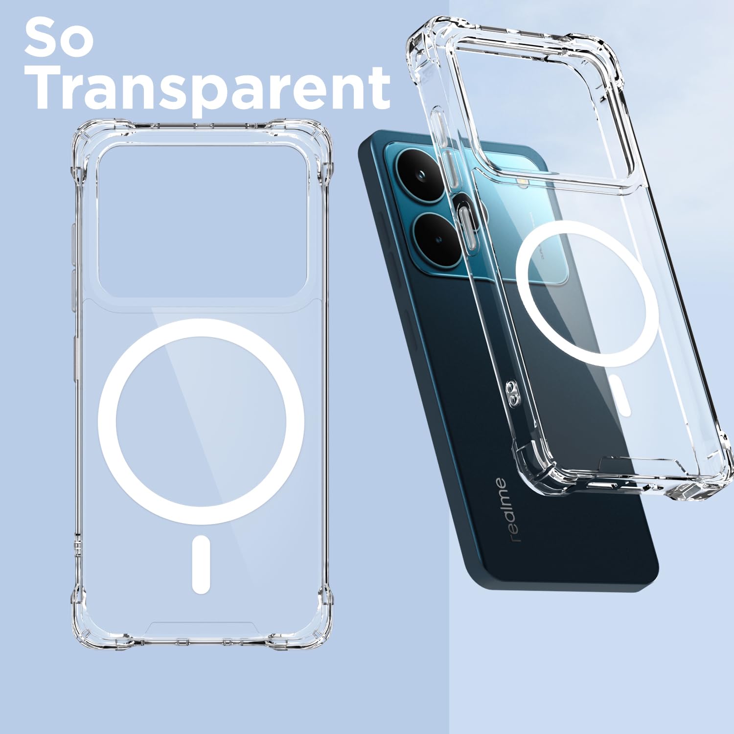 Pikkme transparent mag-safe mobile cover for Realme P4 Pro 5G – photo 2