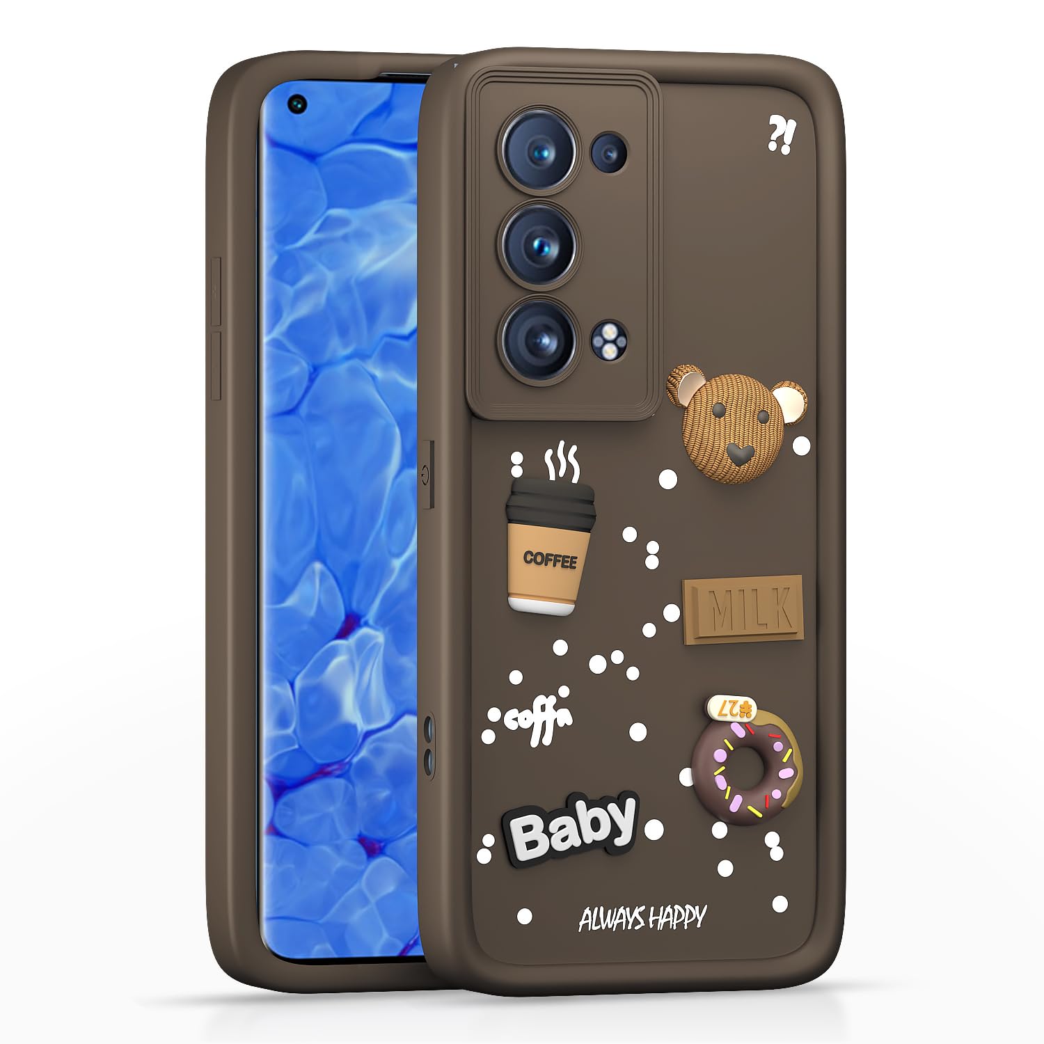 Brown Silicone phone cover for Oppo Reno 6 Pro Plus 5G/3D – Pikkme