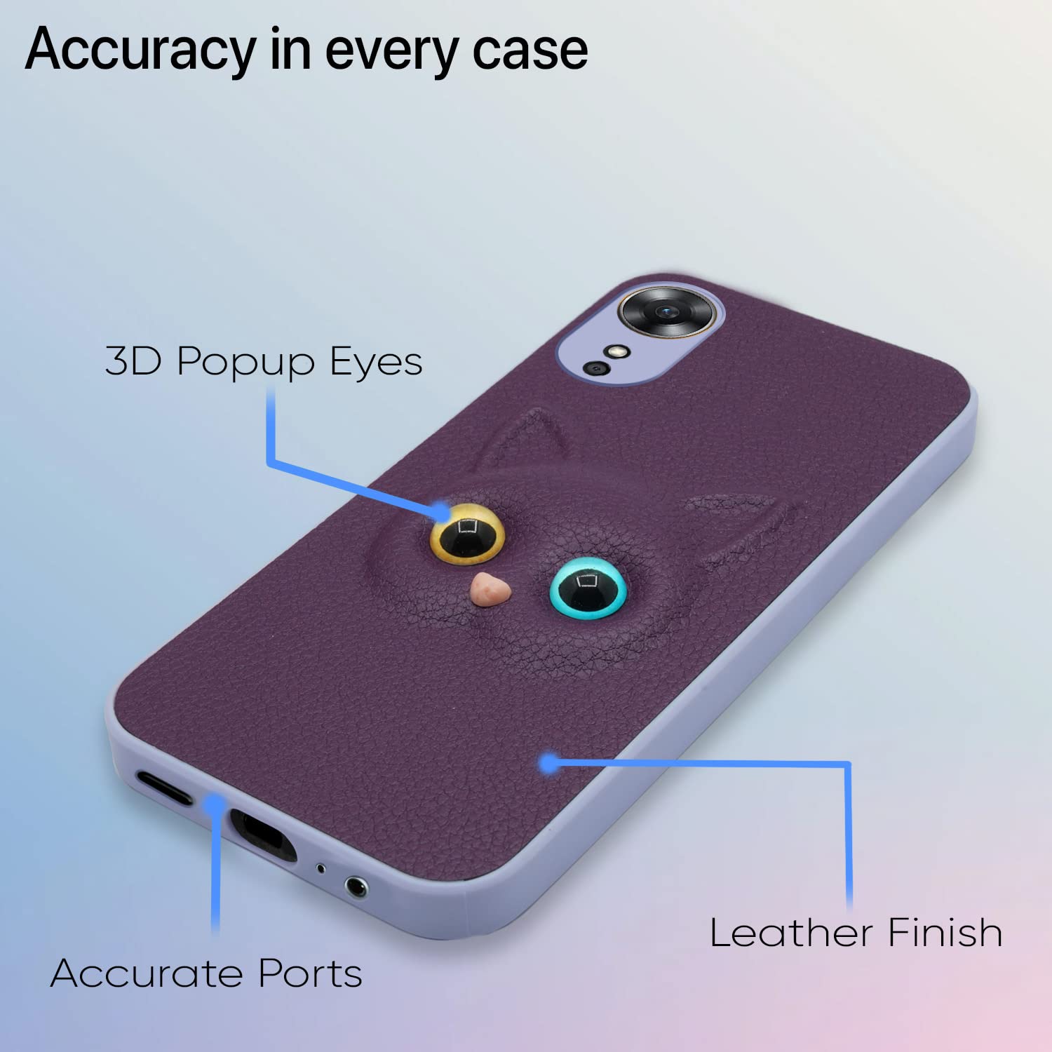 Pikkme Oppo A17 Cat purple back cover – photo 3