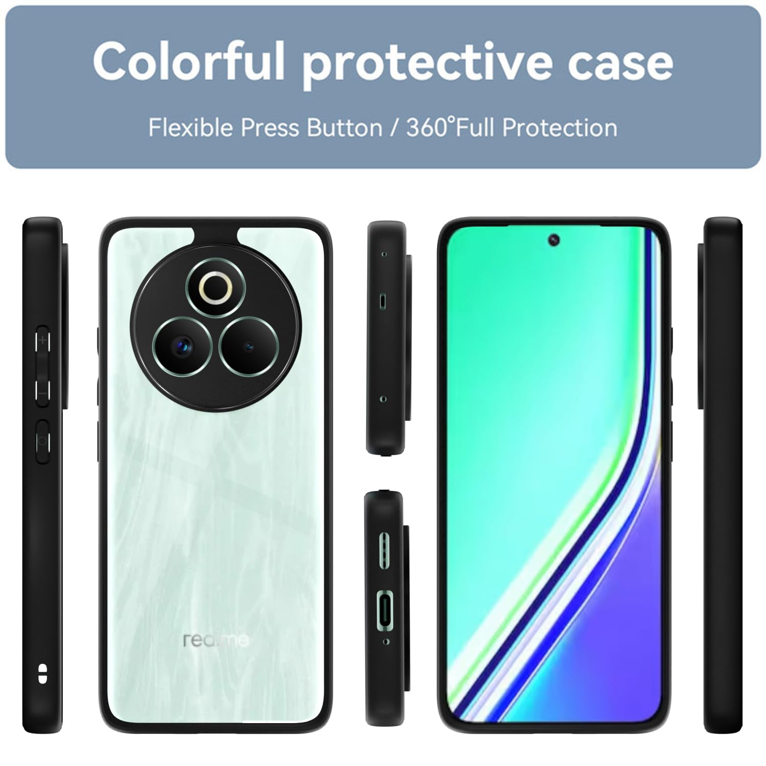 Pikkme Realme P3 Pro 5G Eagle 2 Back Cover (Black)