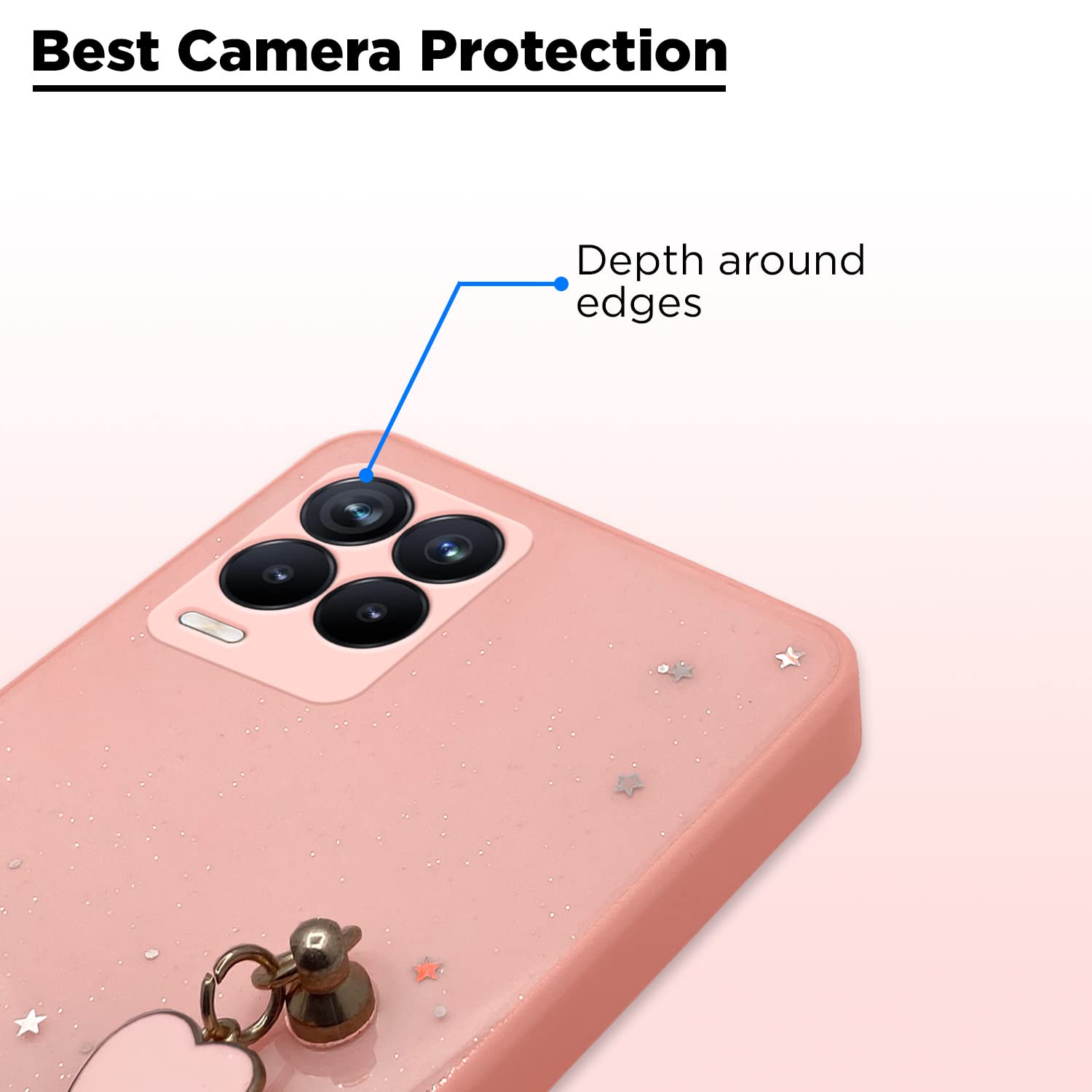 Pikkme Realme 8 4G / Realme 8 Pro Chain Back Cover (Pink)