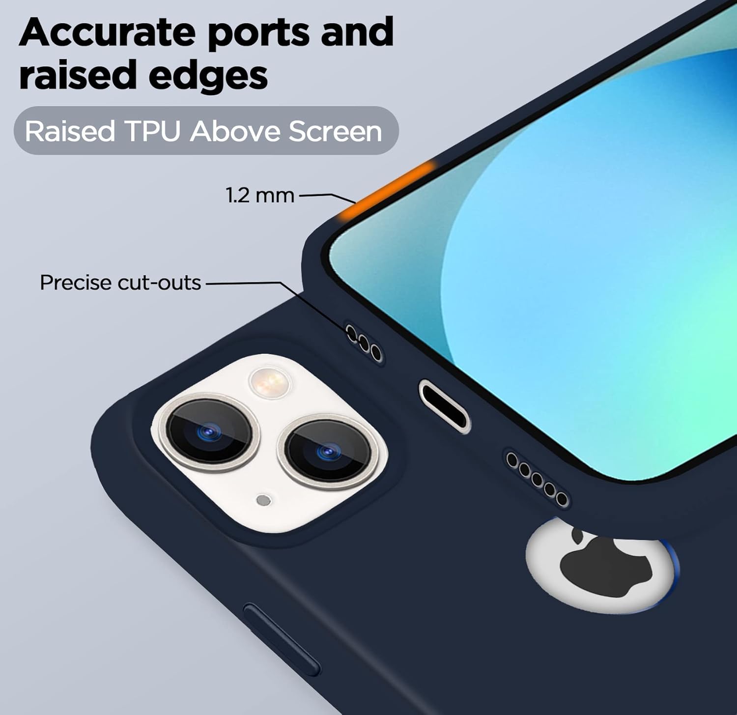 Pikkme iPhone 13 Mini Super Soft Silicone Back Cover (Dark Blue)