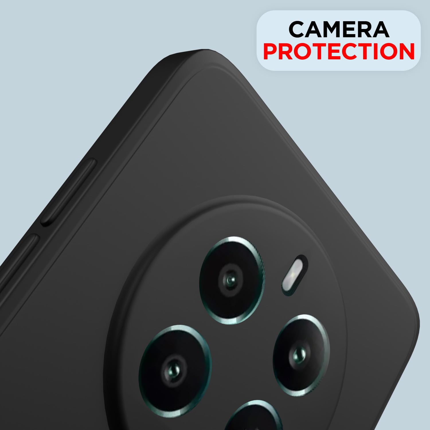 Pikkme Realme 12 Plus 5G Liquid Silicone Back Cover (Black)