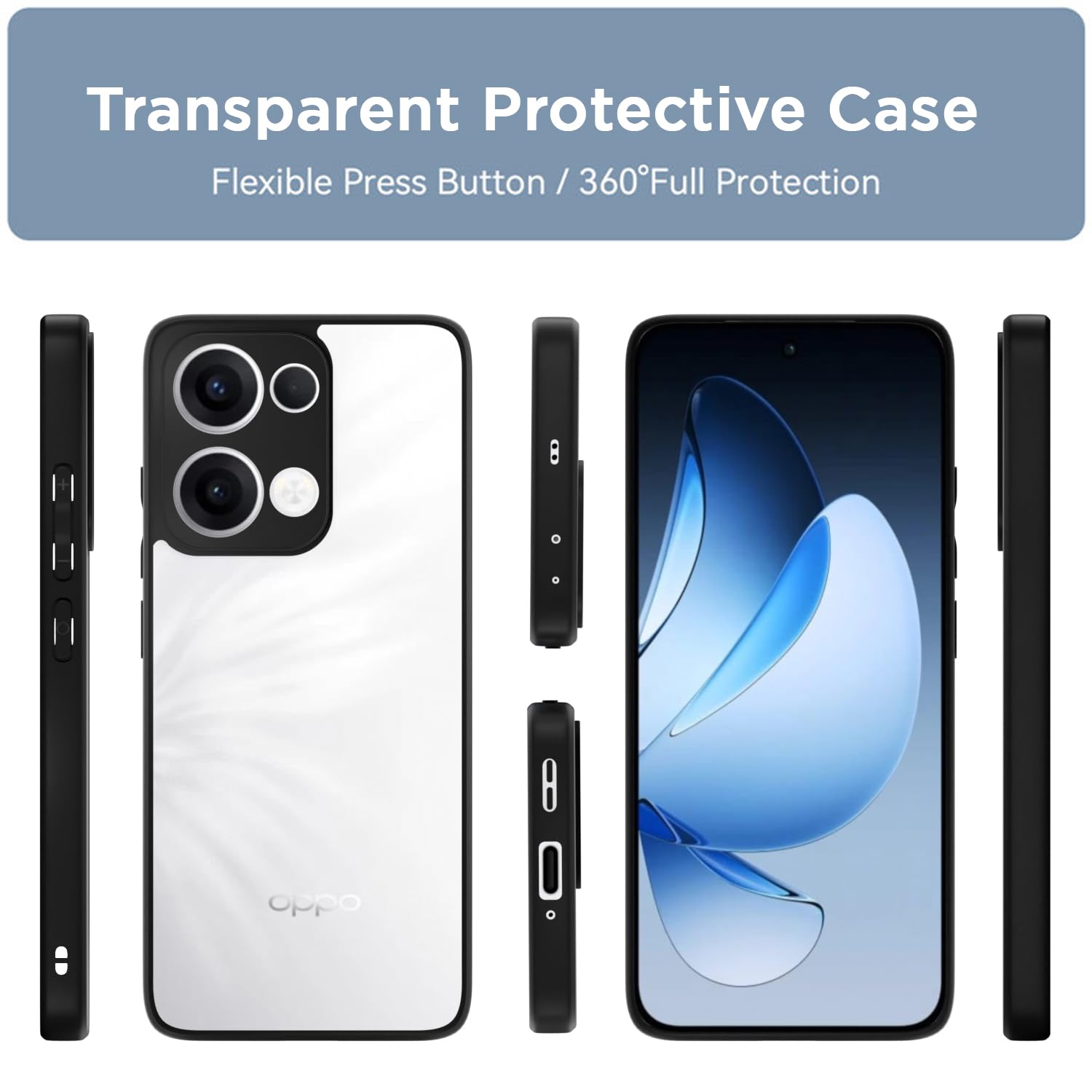 Oppo Reno 13 5G mobile back cover in black by Pikkme – photo 3