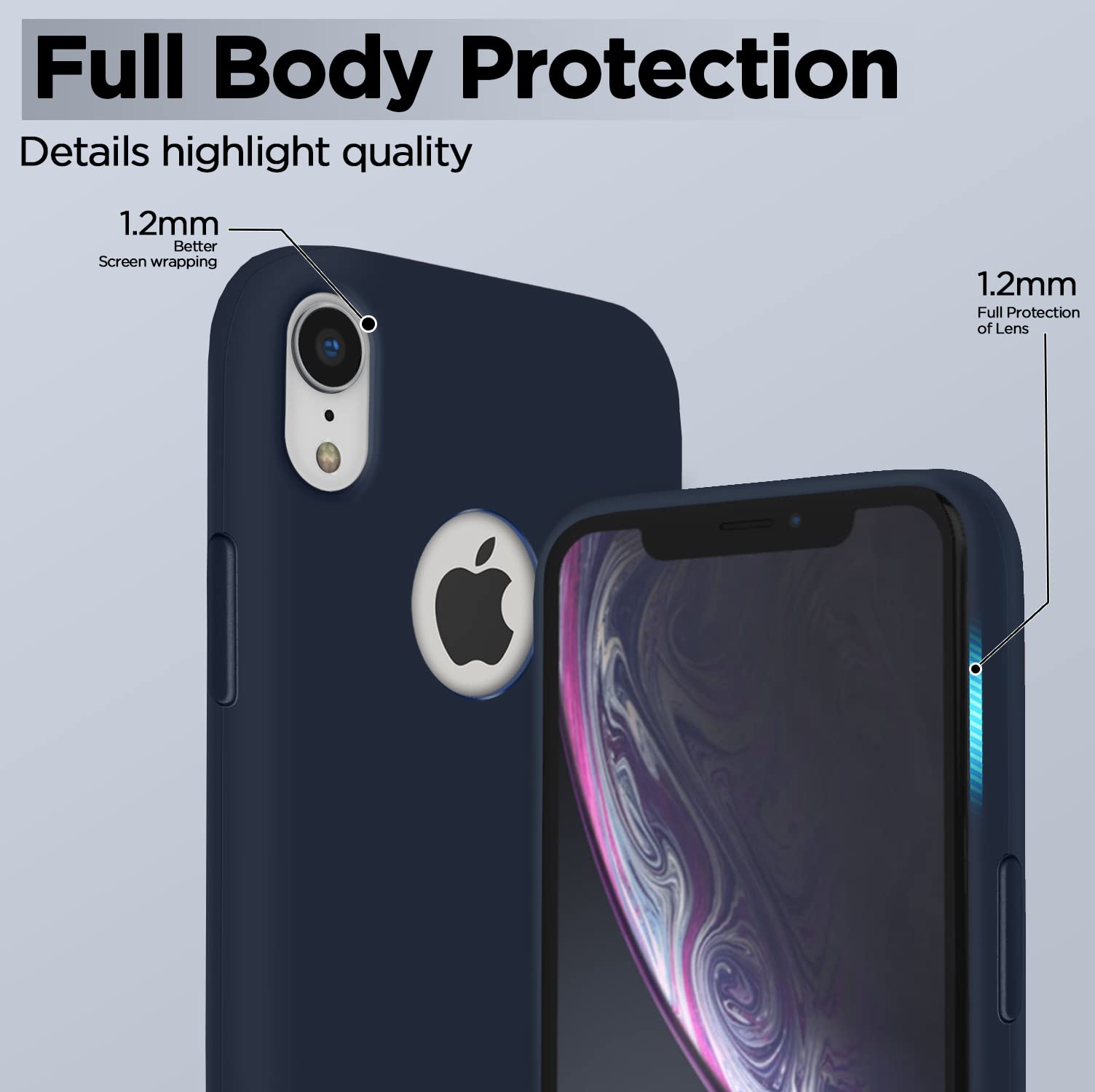 Dark blue Soft Silicone mobile cover for iPhone XR – Pikkme – photo 3