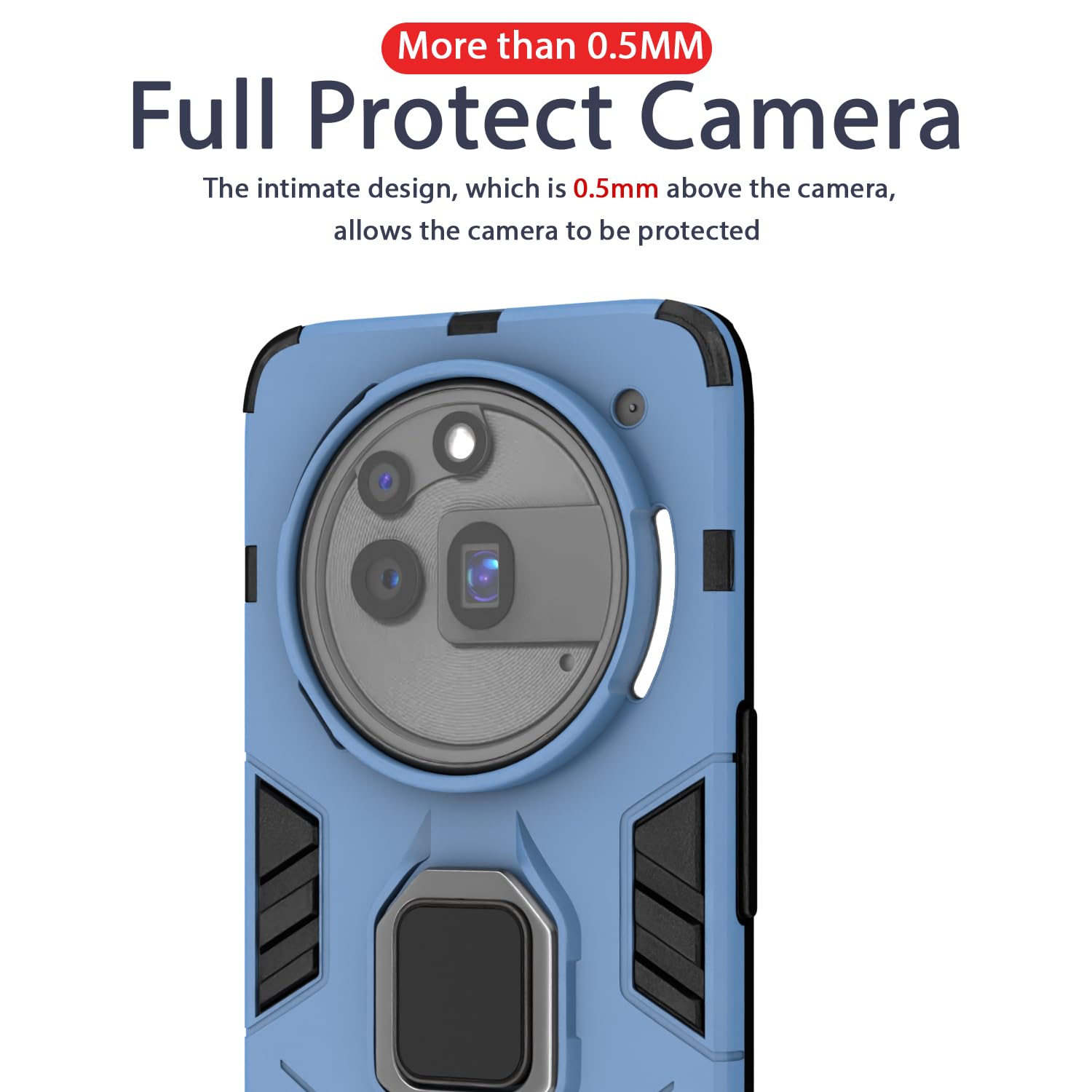 Pikkme Nothing Phone 3a Pro 5G D5 Tough Armor Bumper Case (Blue)