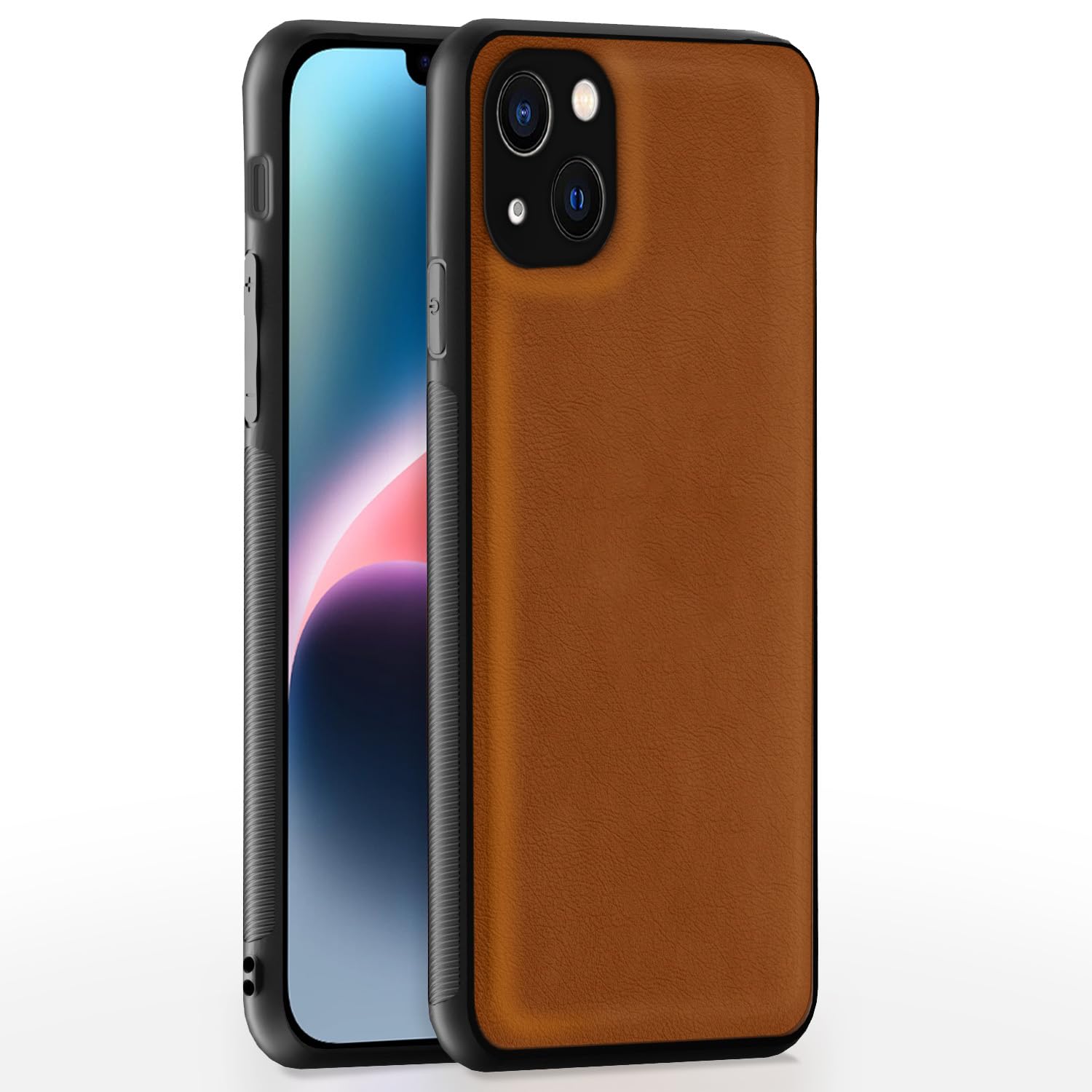 Camel Leather mobile back cover for iPhone 14 Plus – Pikkme