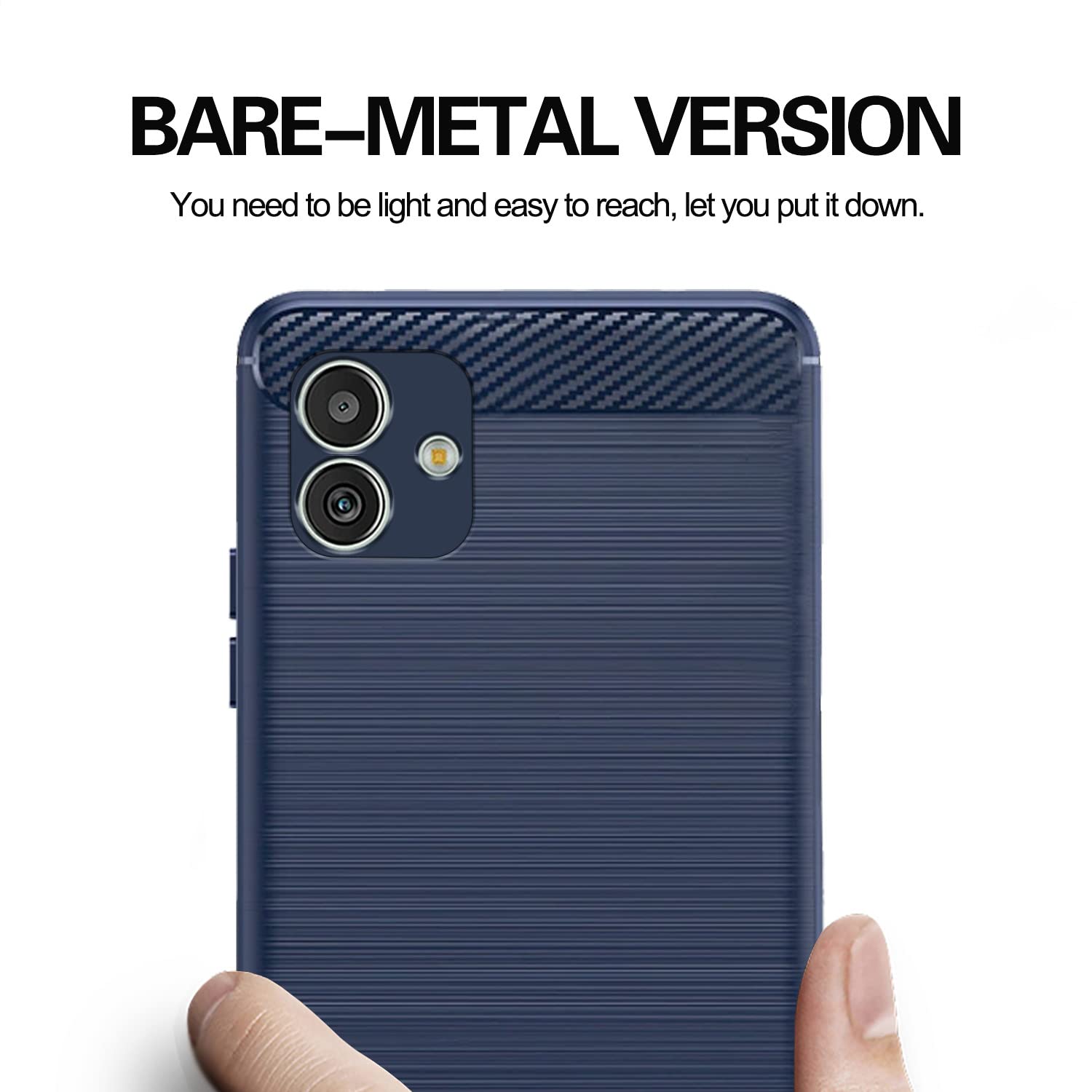 Pikkme Samsung Galaxy F14 5G Hybrid Carbon Fiber Back Cover | Blue