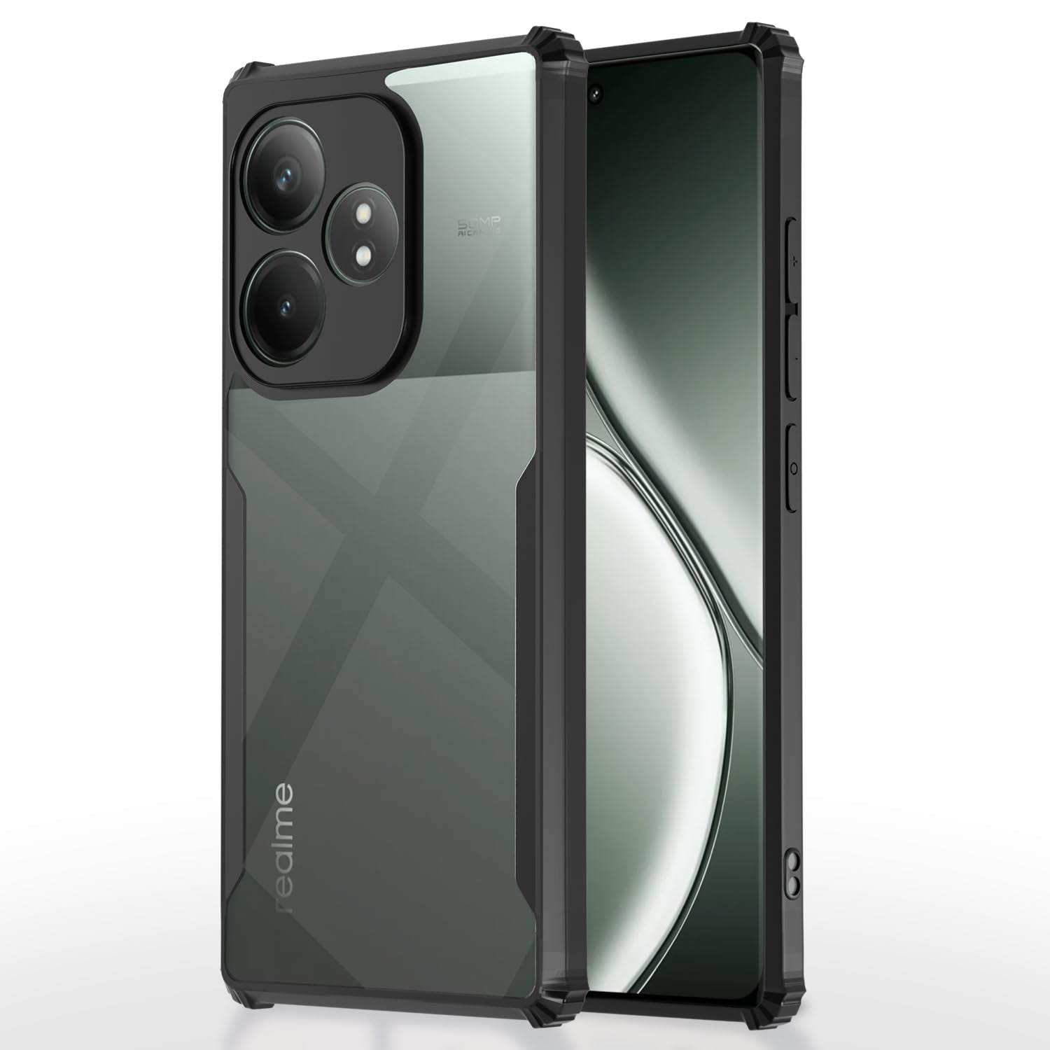 Black phone cover for Realme GT 6T 5G – Pikkme