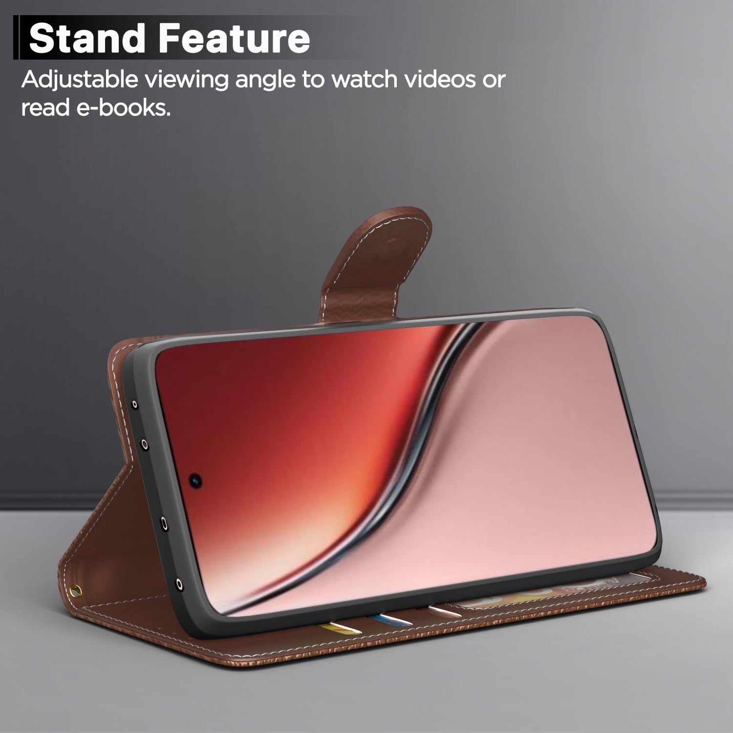 Pikkme Realme P3 Ultra 5G Contrast Flip Cover (Tan)