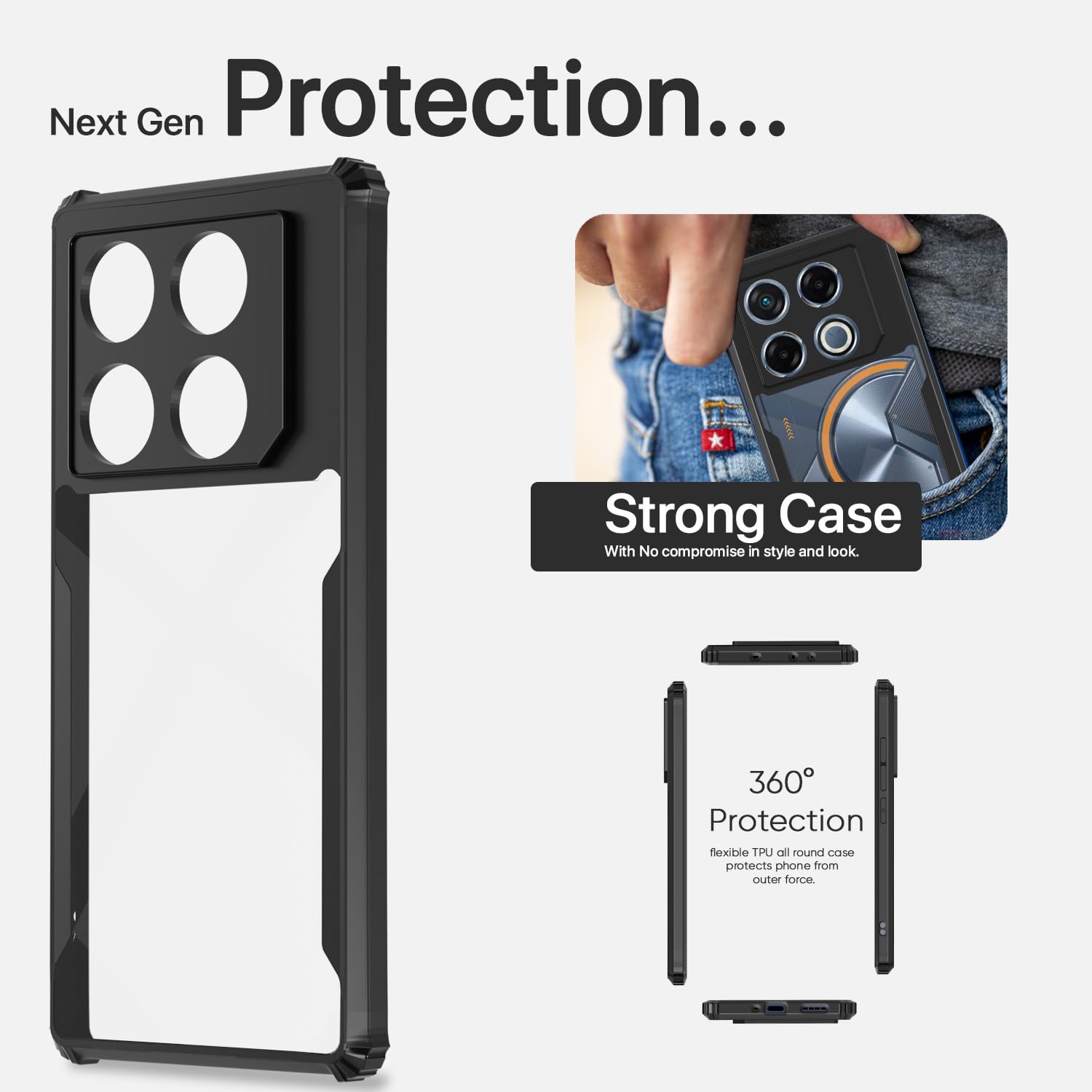 Pikkme Infinix GT 20 Pro 5G Eagle Back Cover (Black)