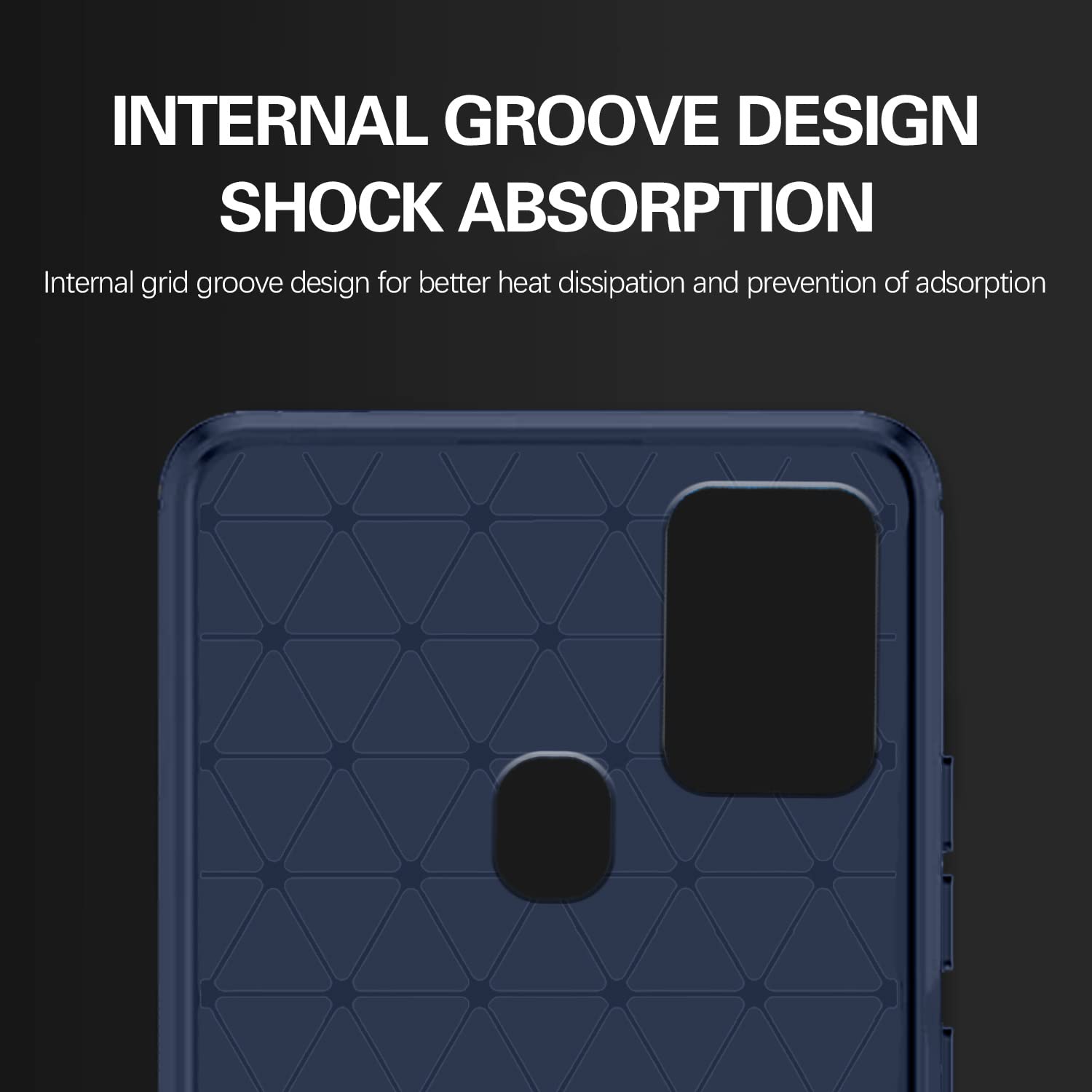 Pikkme Samsung Galaxy A21s Hybrid Carbon Fiber Back Cover | Blue