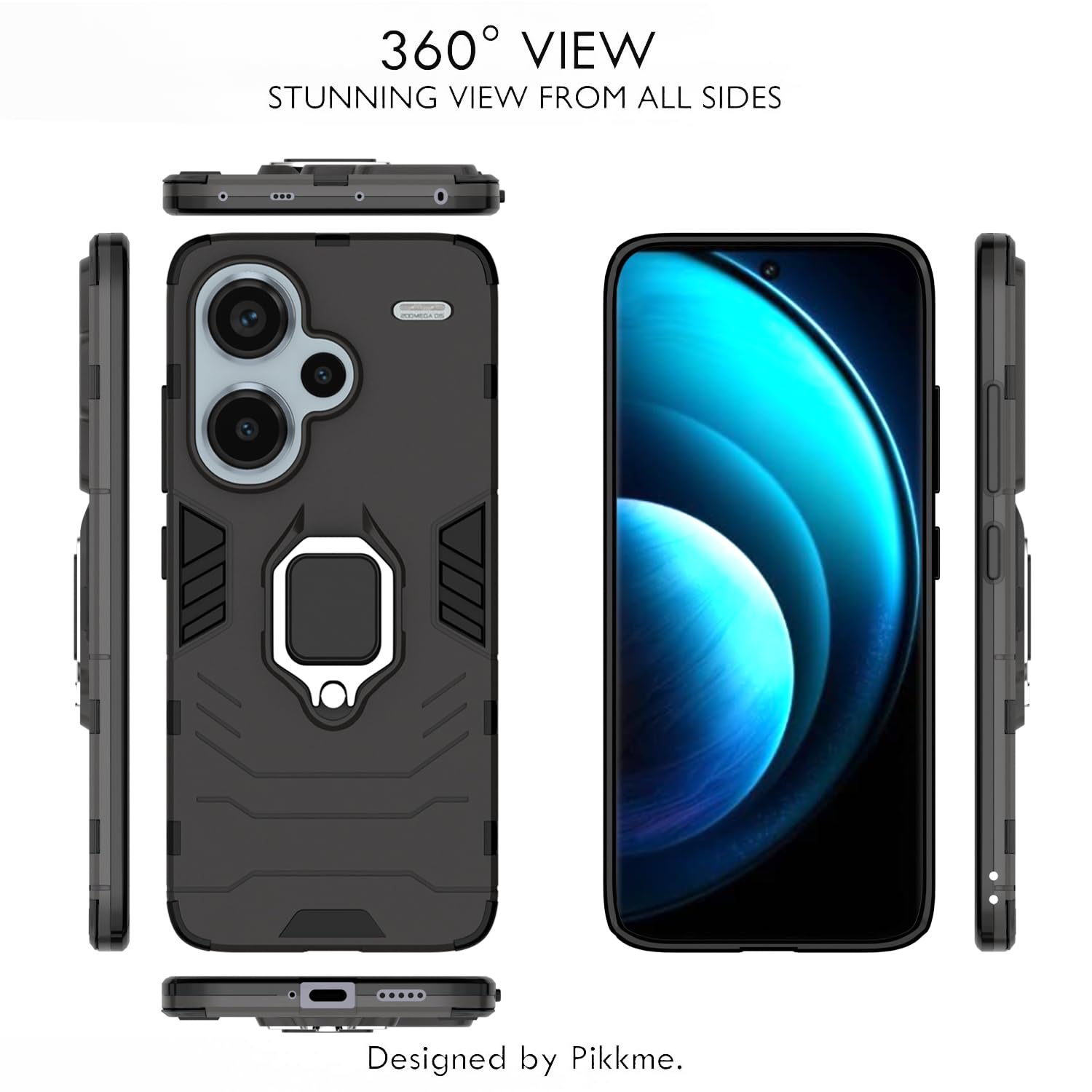 Black D5 Tough Armor phone cover for Redmi Note 13 Pro Plus 5G – Pikkme – photo 3