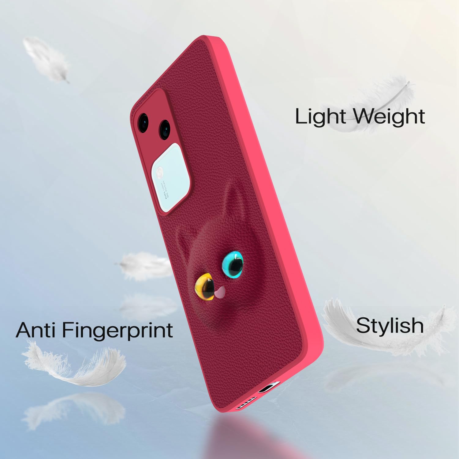Pikkme Vivo V30 / V30 Pro 5G Kitty Back Cover (Pink)