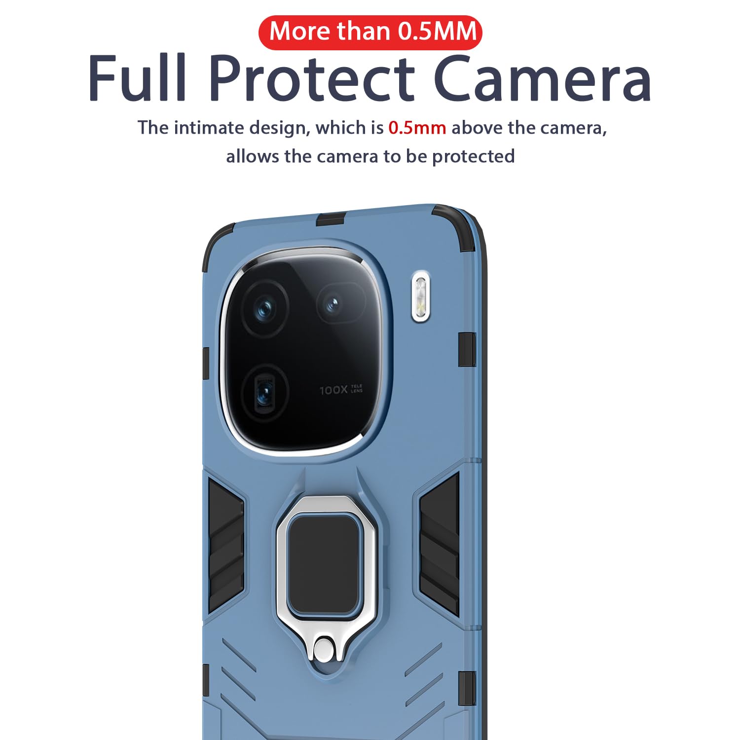 Pikkme iQOO 12 5G D5 Tough Armor Back Cover | Blue