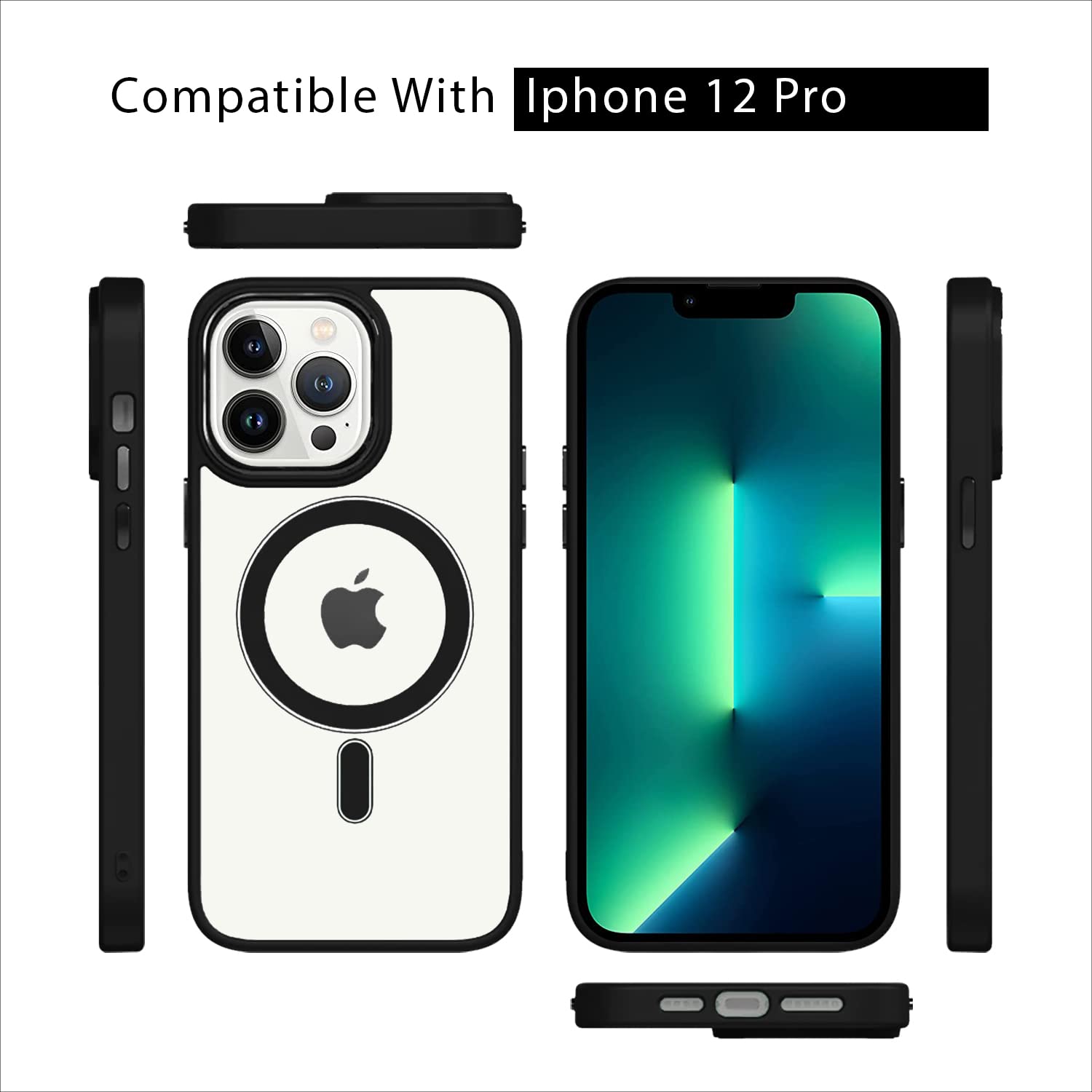Pikkme iPhone 12 Pro Magsafe Back Cover (Black)