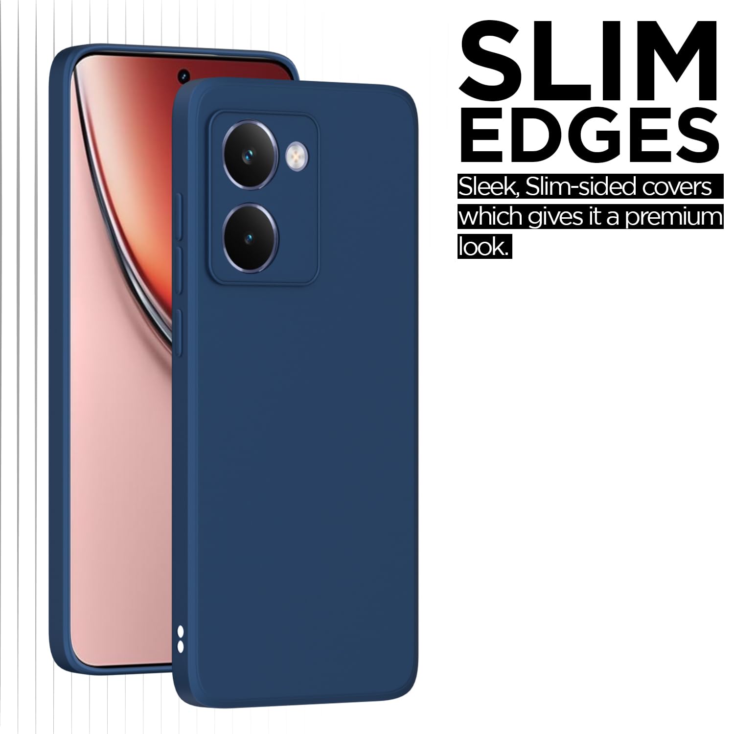 Pikkme Realme P3 Ultra 5G Soft Matte Silicone Shockproof Case (Blue)