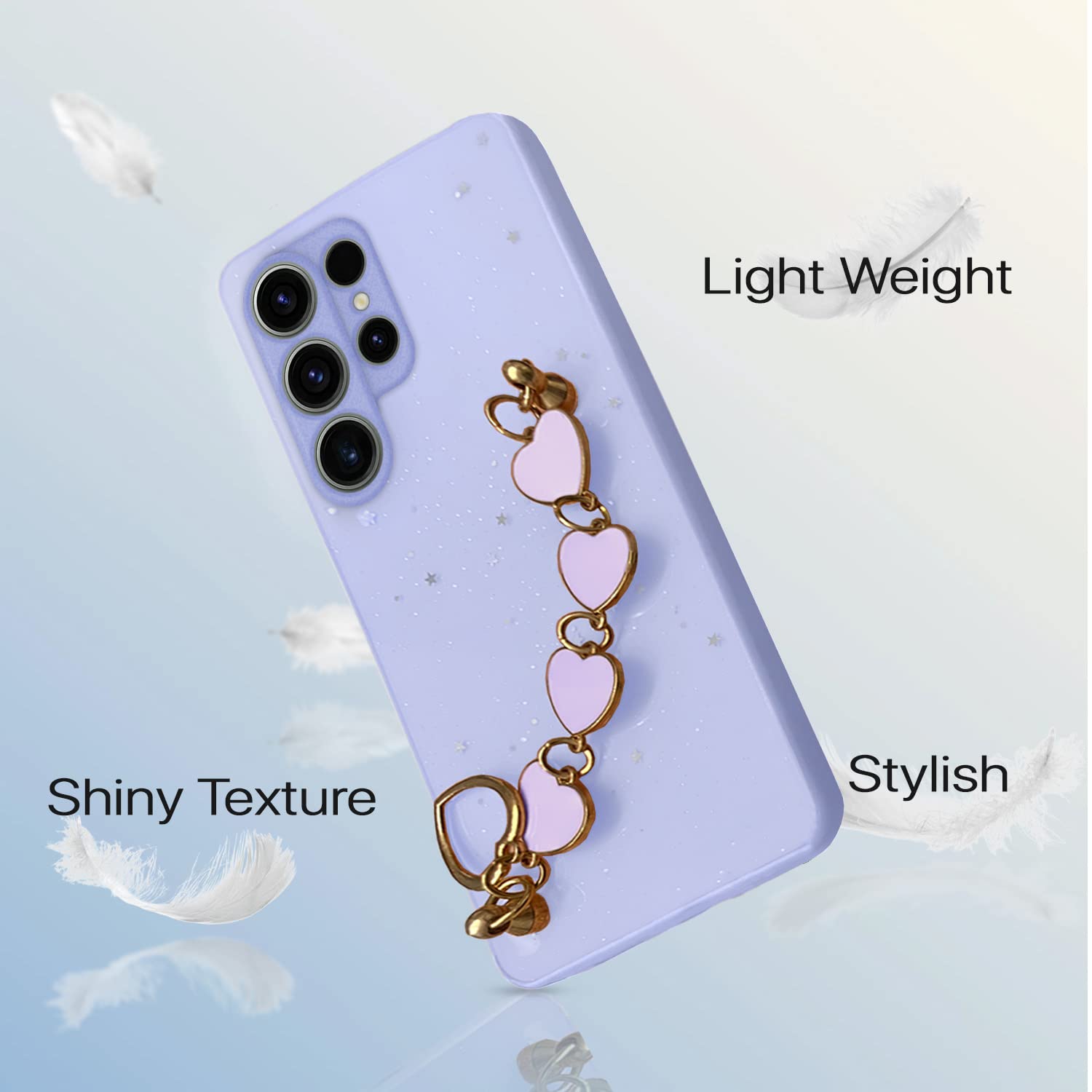 Pikkme Samsung Galaxy S23 Ultra 5G Chain Back Cover (Purple)